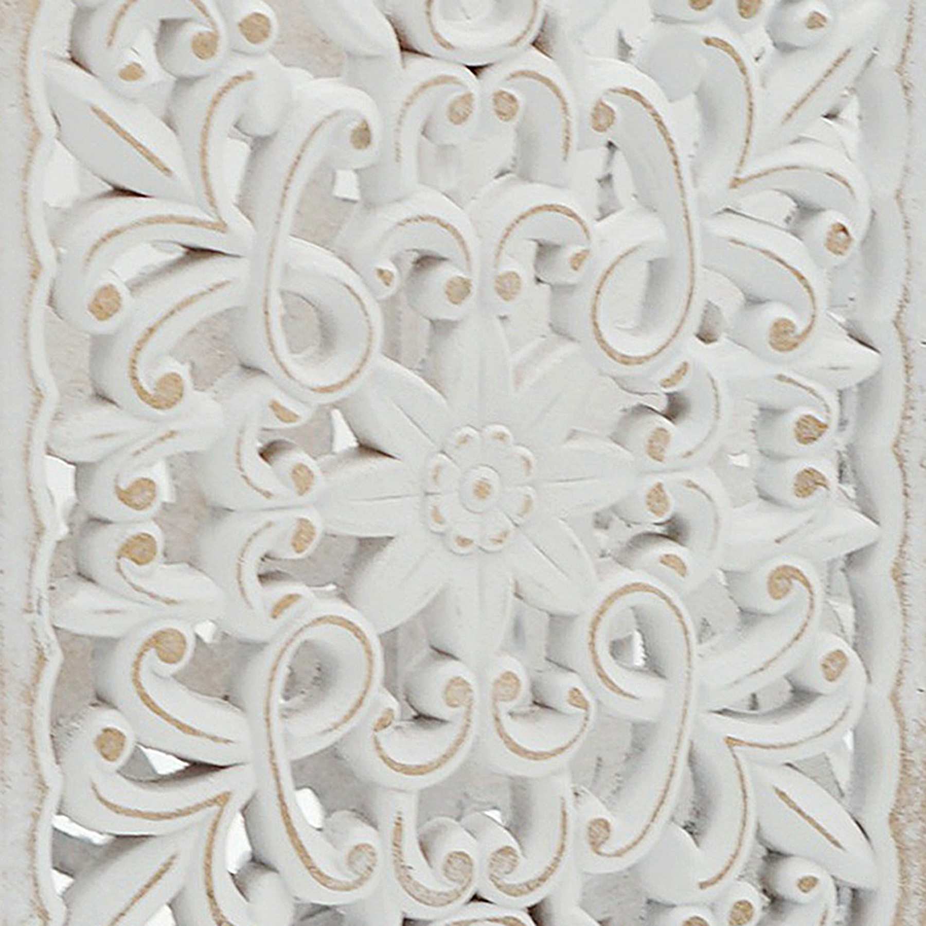 Found & Fable White Wooden Candle Holder, 10"
