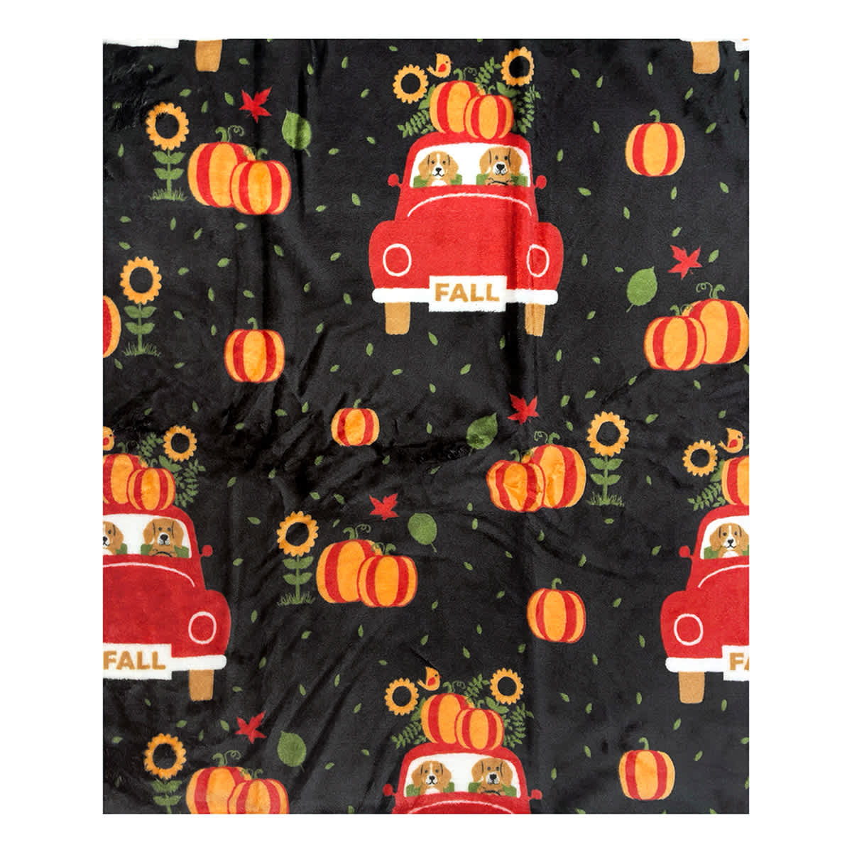 Pumpkin Truck Plush Throw Blanket, 50x60