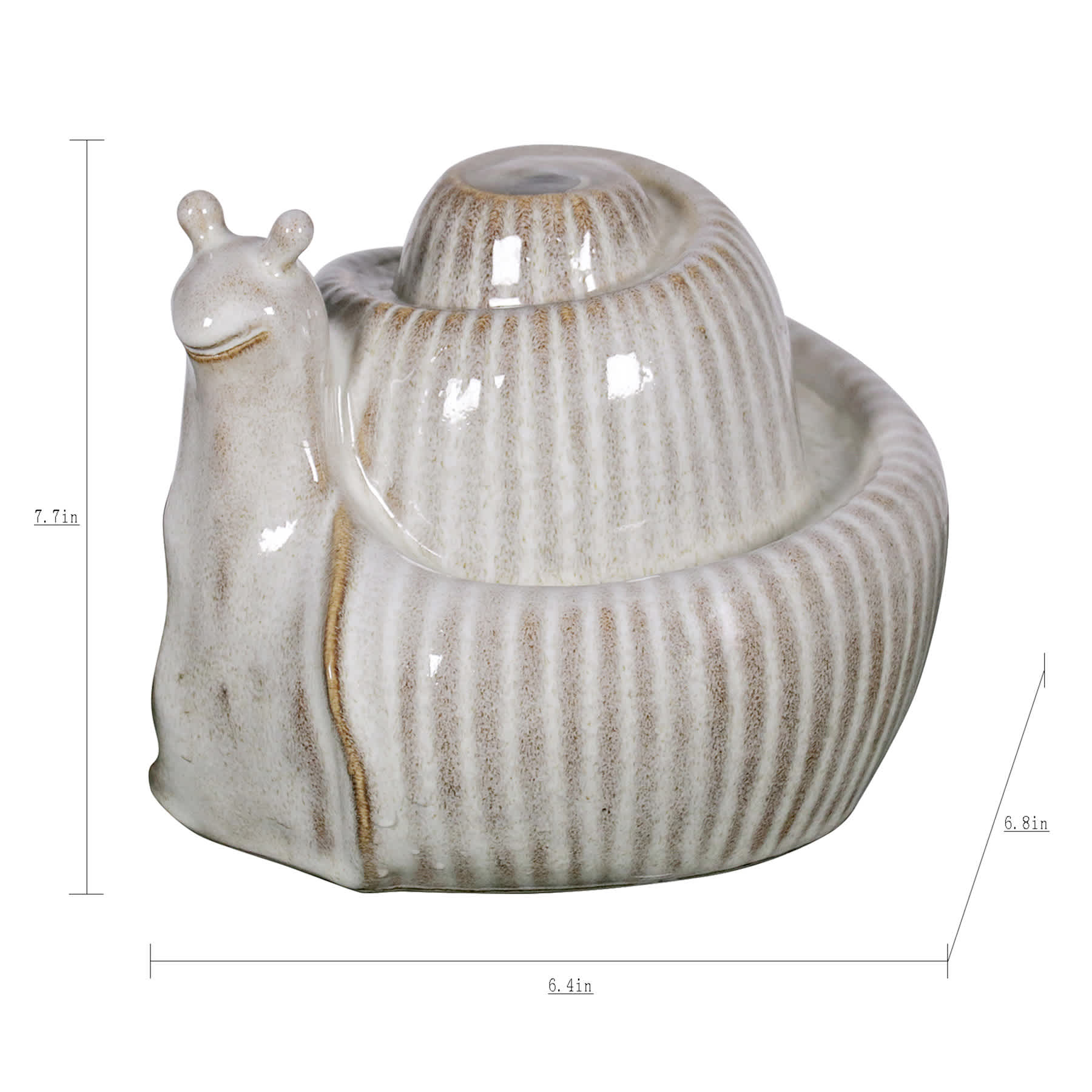 Honeybloom Snail Tabletop Outdoor Fountain, 8"