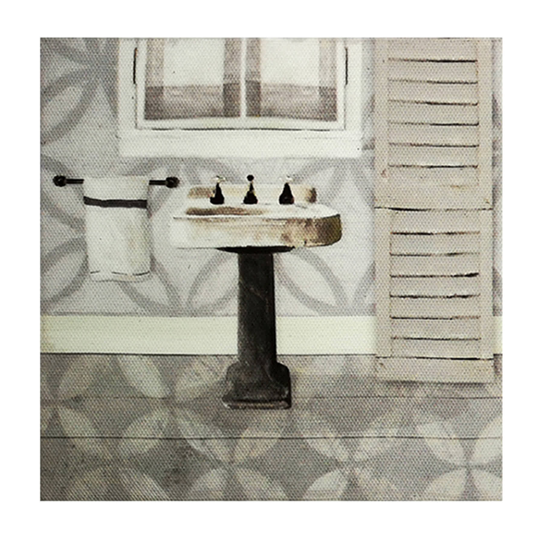 3-Piece Grey Bath Canvas Wall Art, 6"