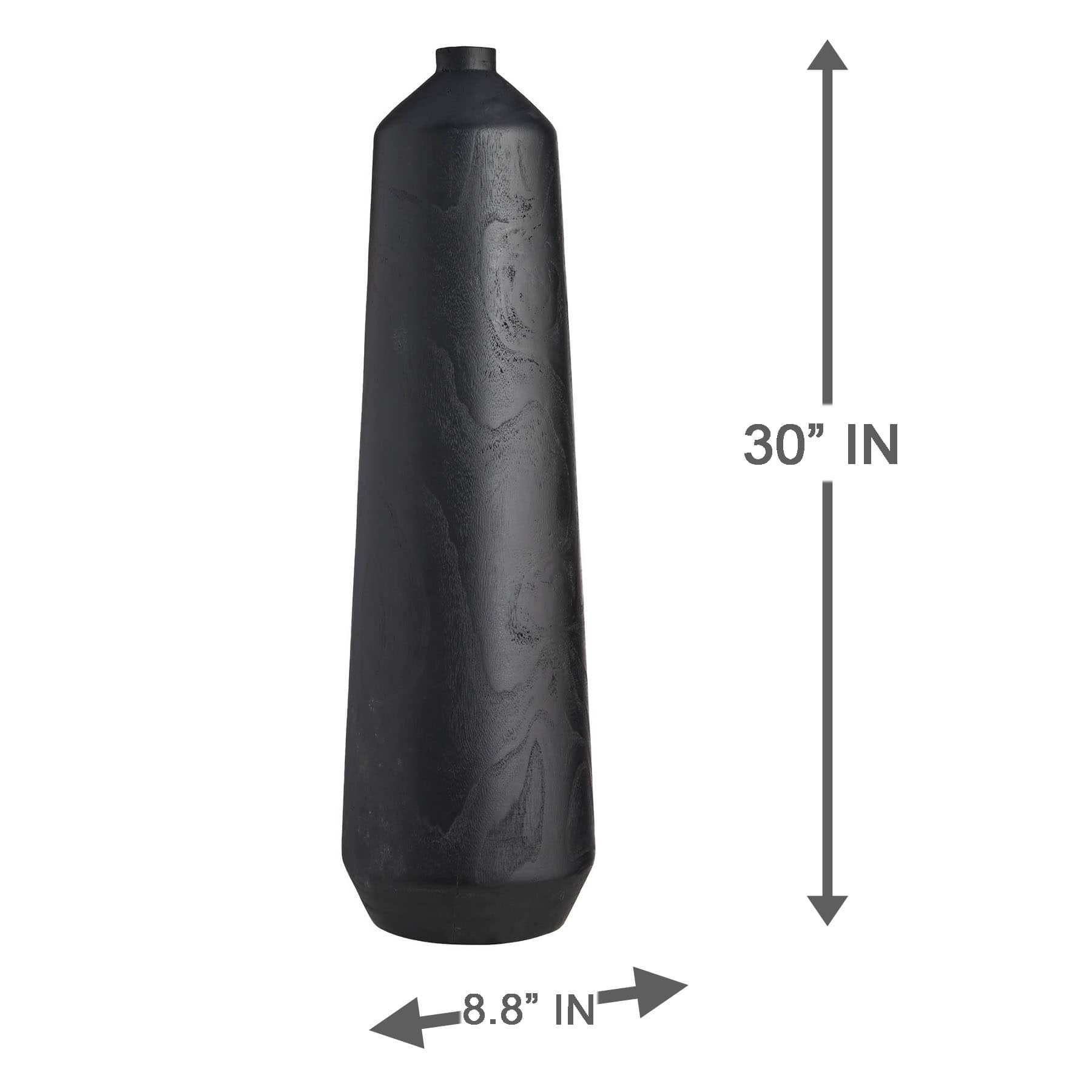 Black Oversized Wood Vase, 30"
