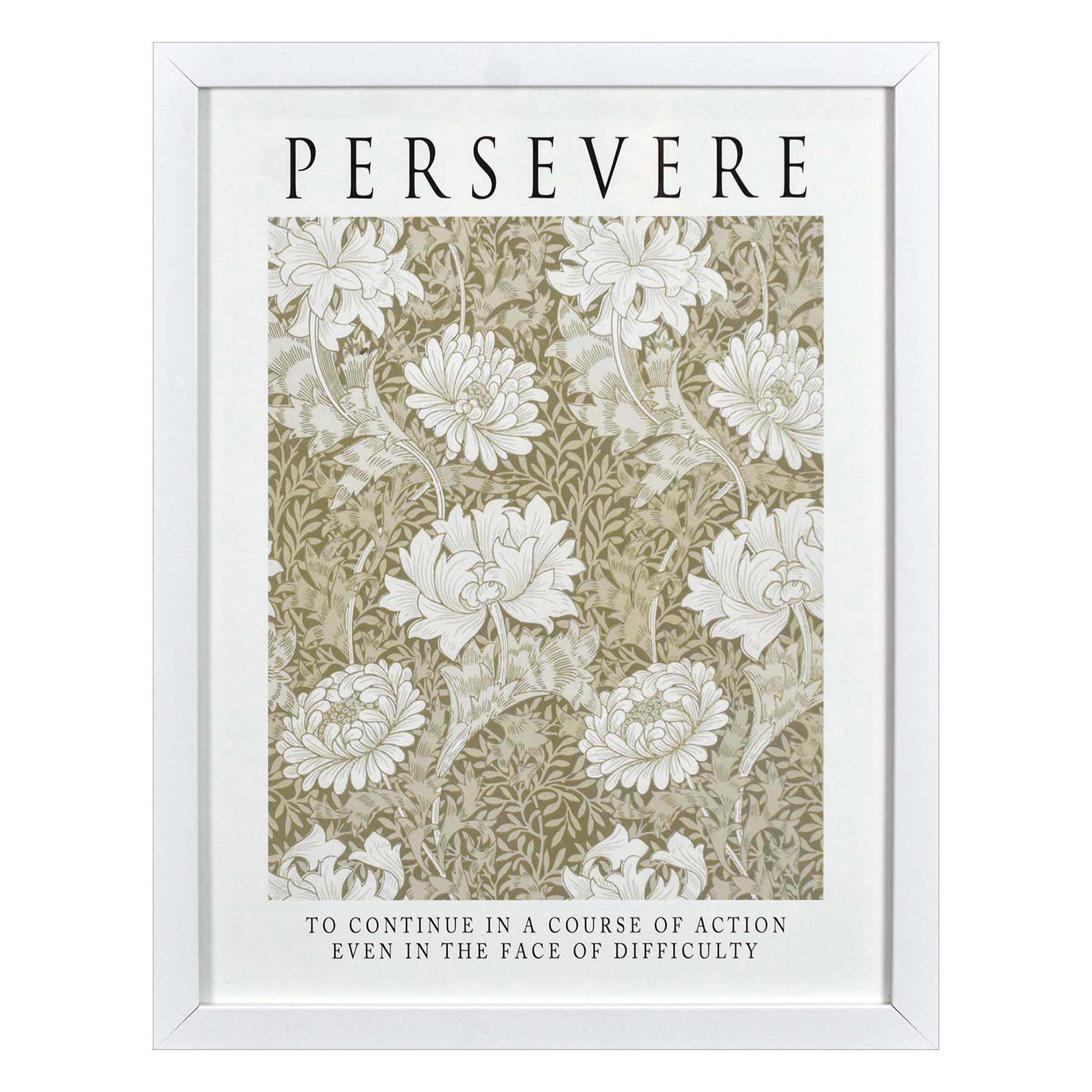 Glass Framed Persevere Print Wall Art, 13x17