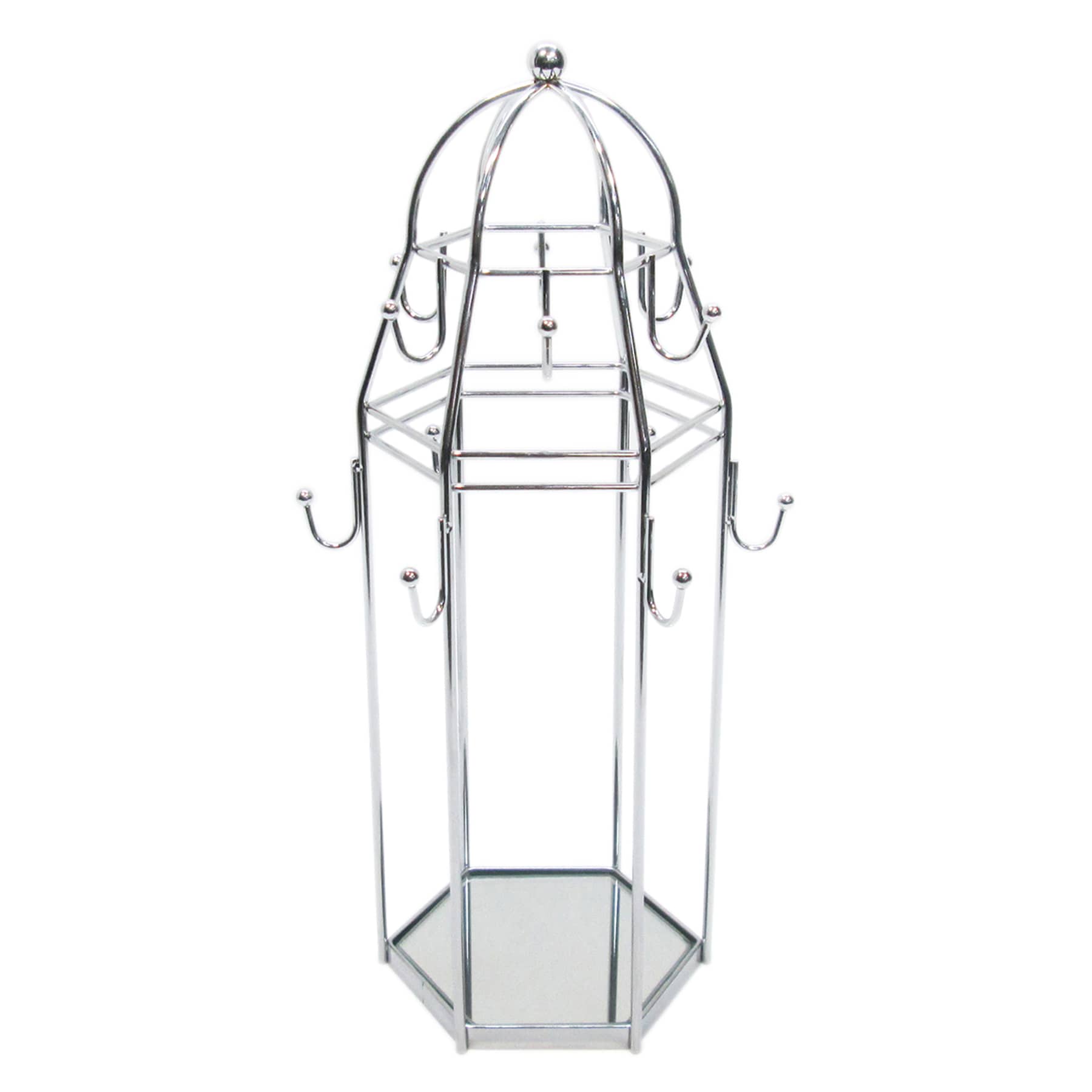 Marrakesh Chrome Wire Mirrored Jewlery Stand