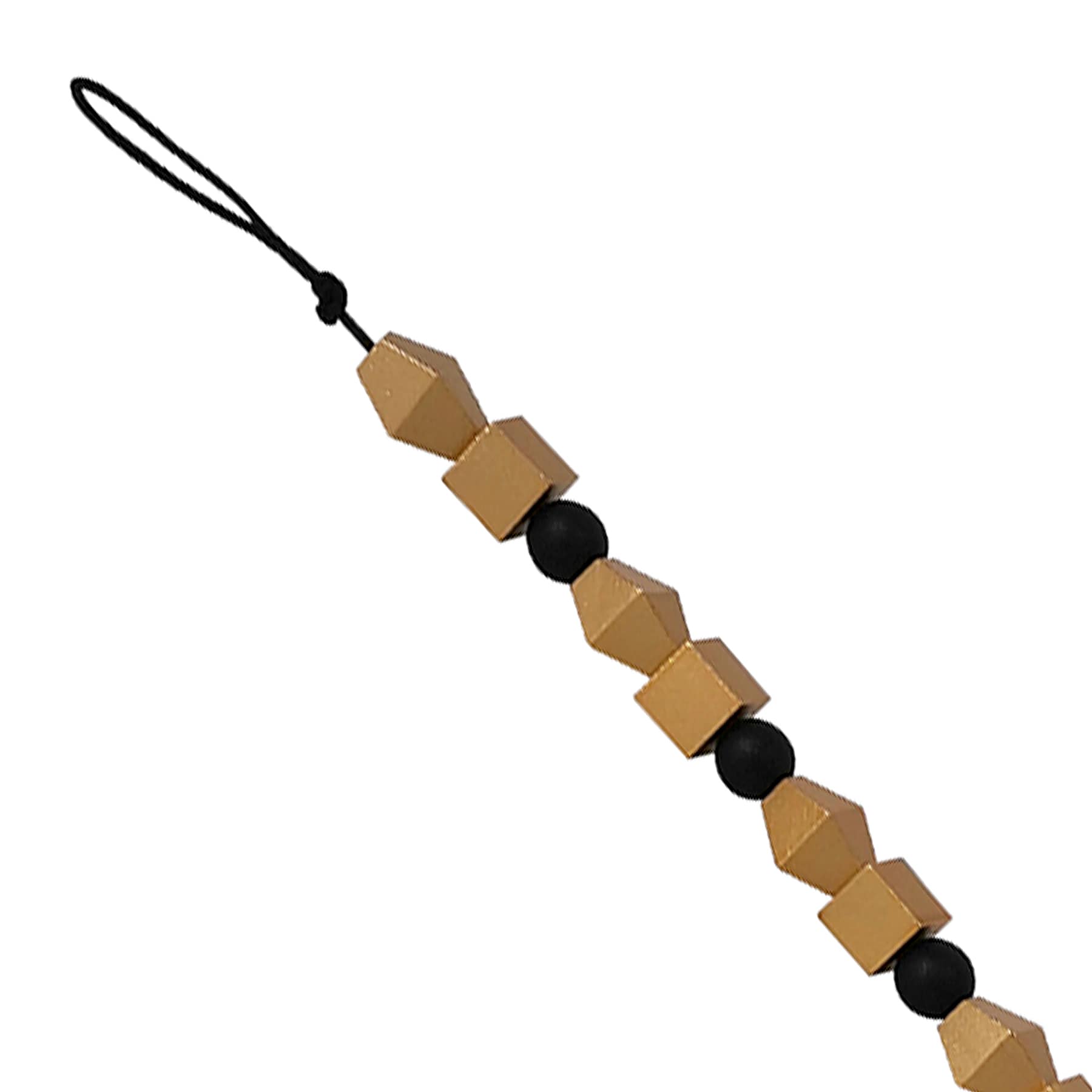 Black & Natural Wooden Bead Garland, 32"