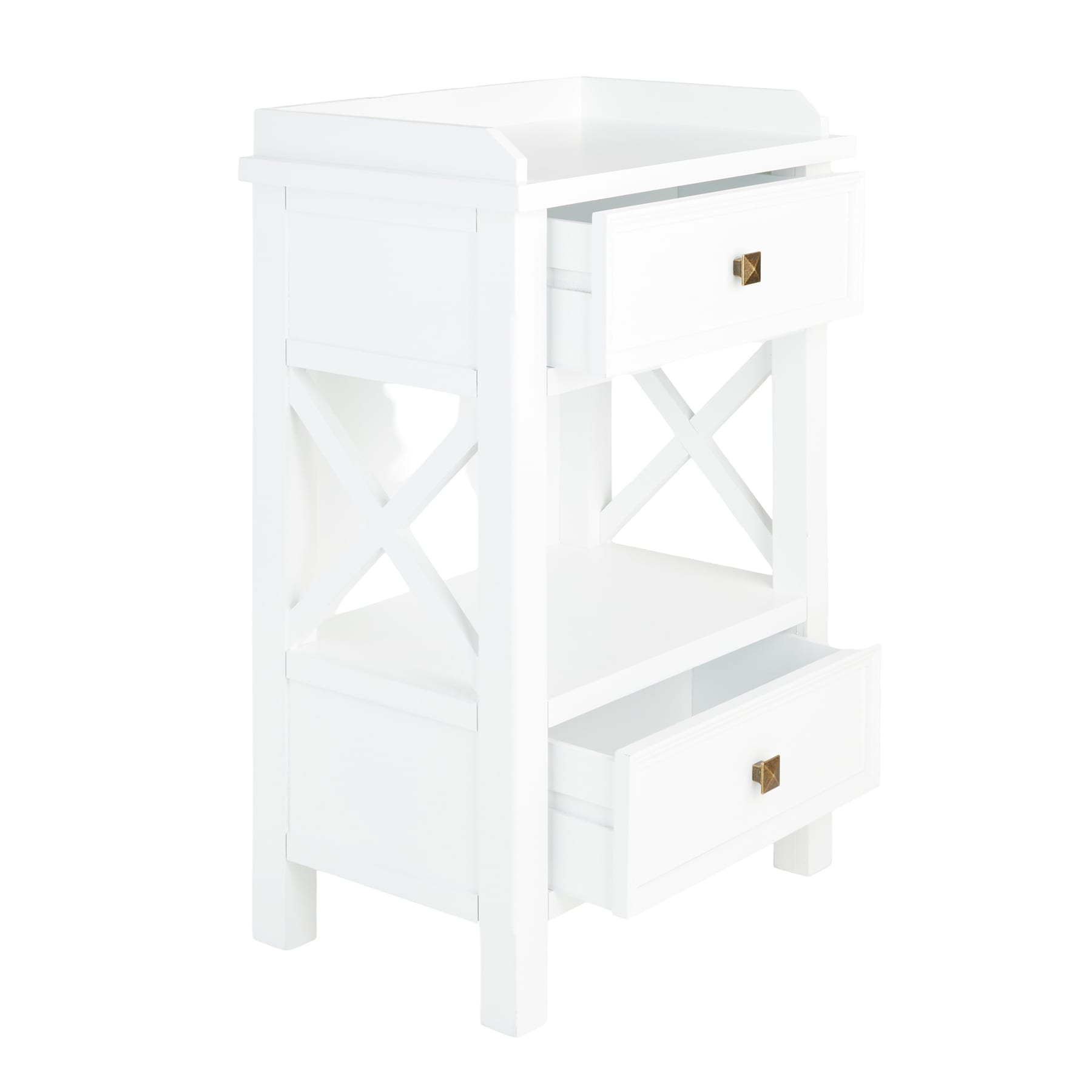 Jane X-Side Table with USB, White