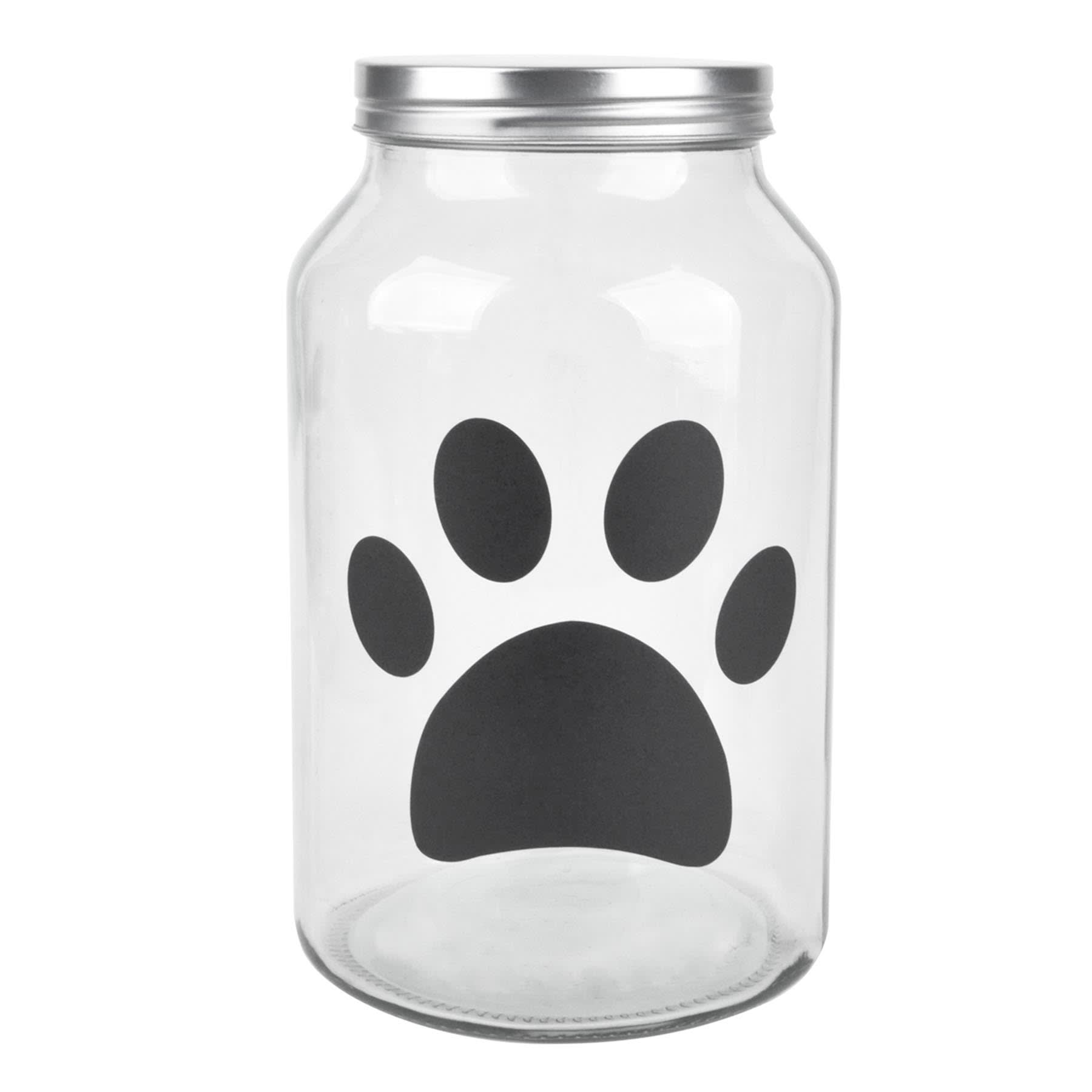 Buddy Chalkboard Paw Clear Glass Canister, Large