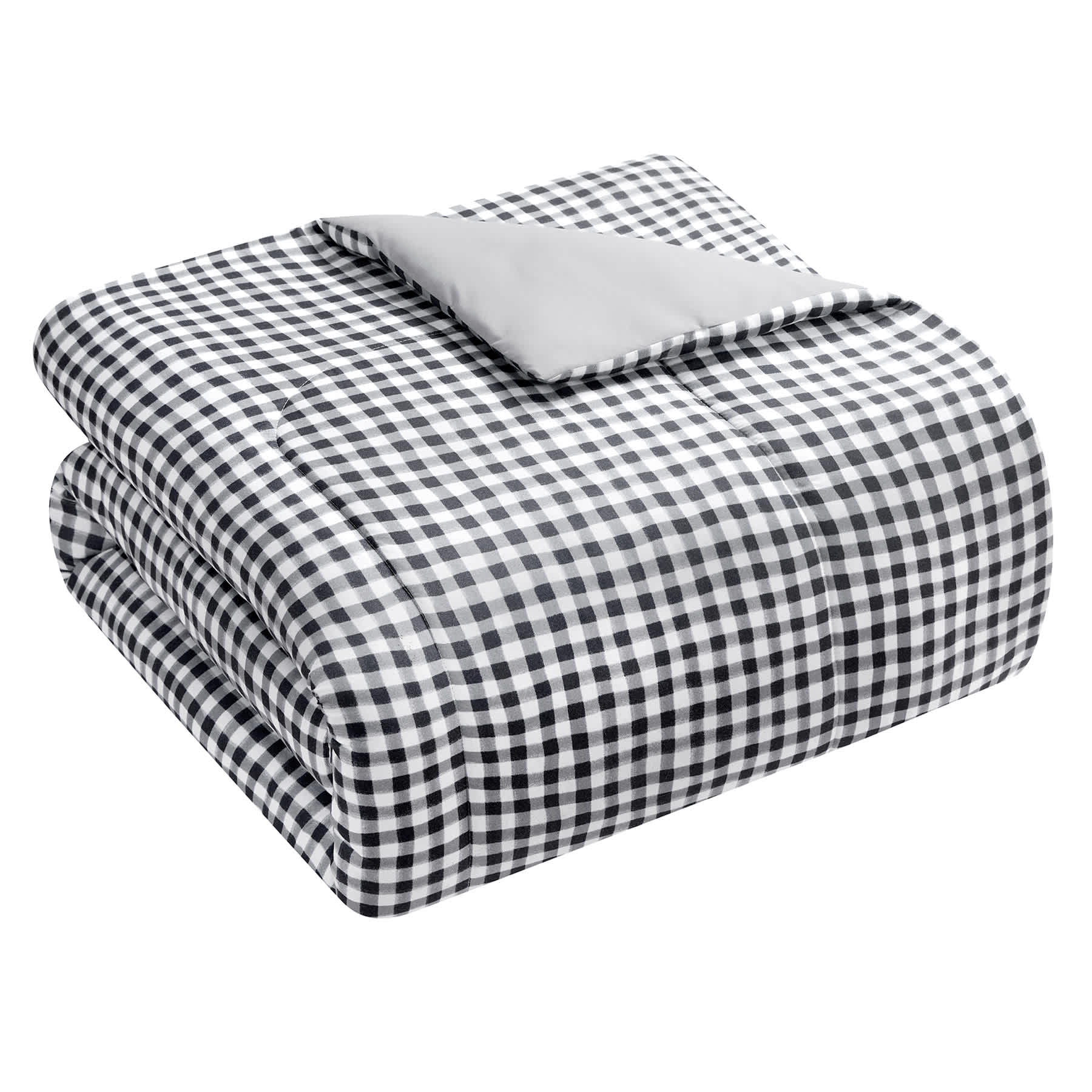 Tiny Dreamers 3-Piece Black & White Gingham Printed Comforter Set, Full/Queen