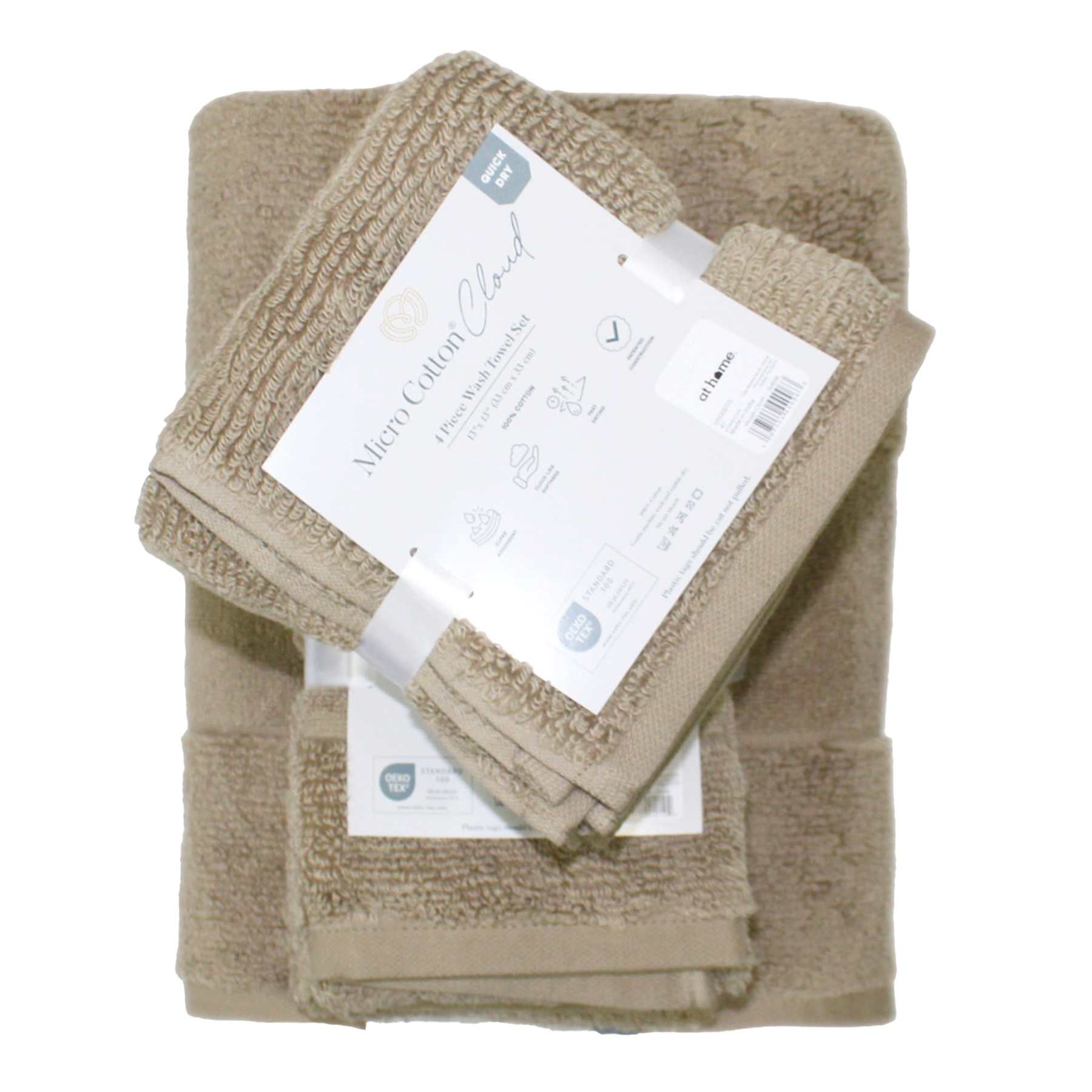 4-Pack Sable Cloud Washcloth Set