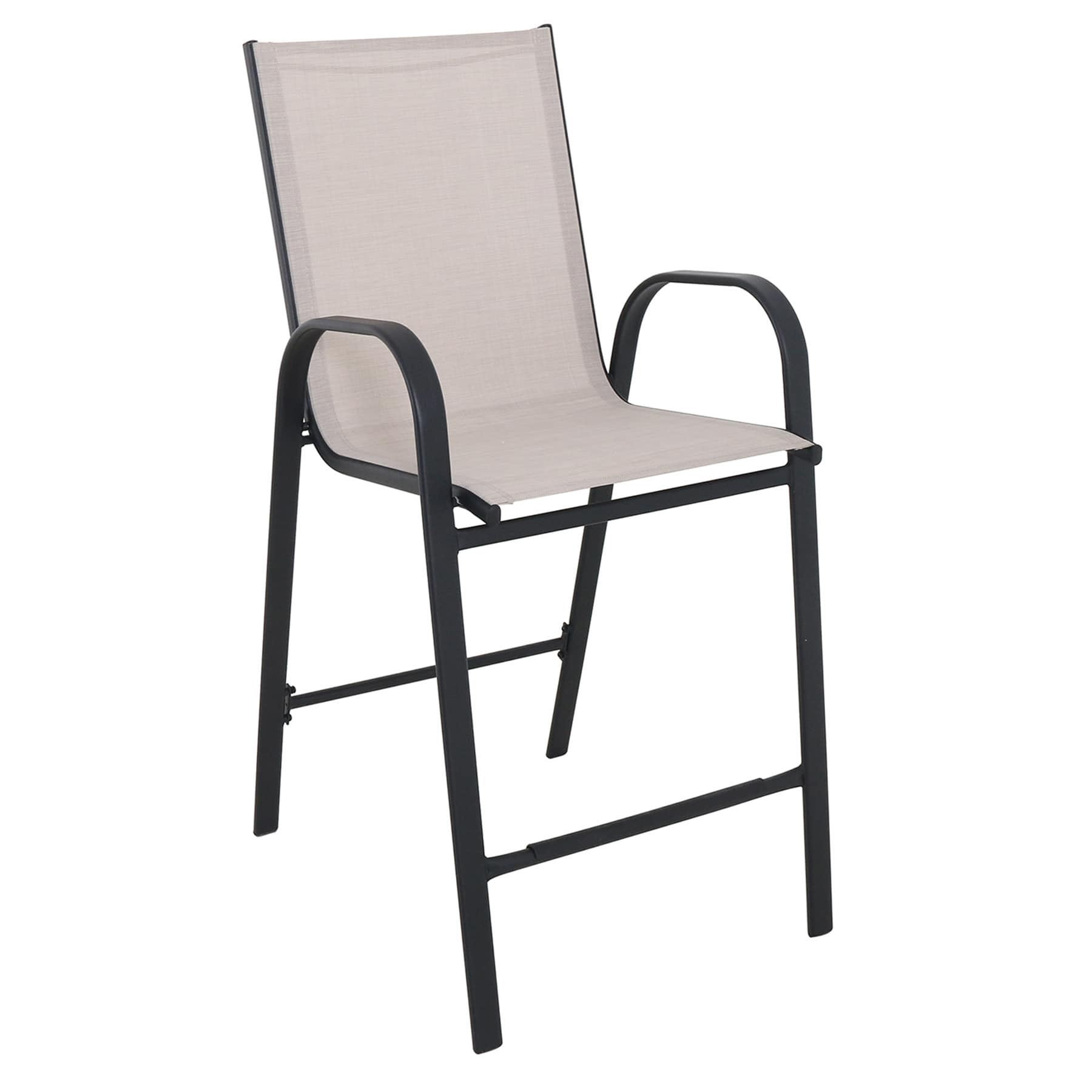 Stackable Sling Patio Barstool, Taupe