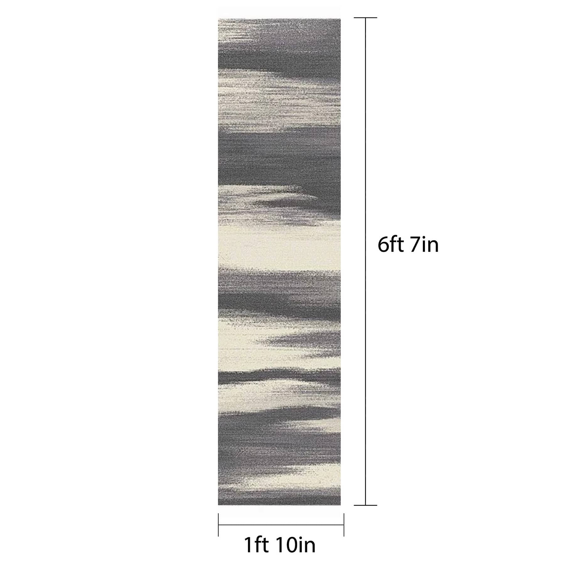 (D340) Gloucester Grey & Ivory Windswept Runner, 2x7