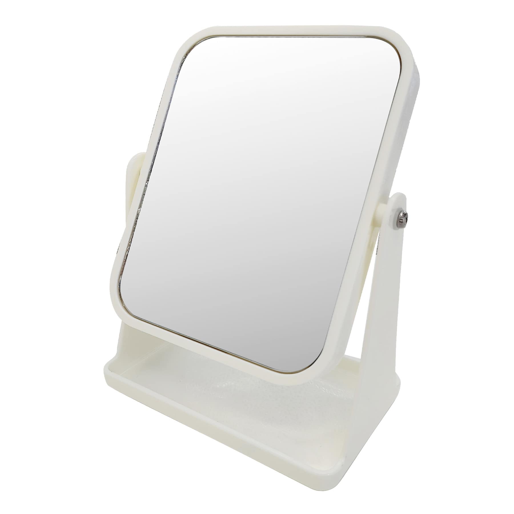 White Square 1X/3X Table Mirror