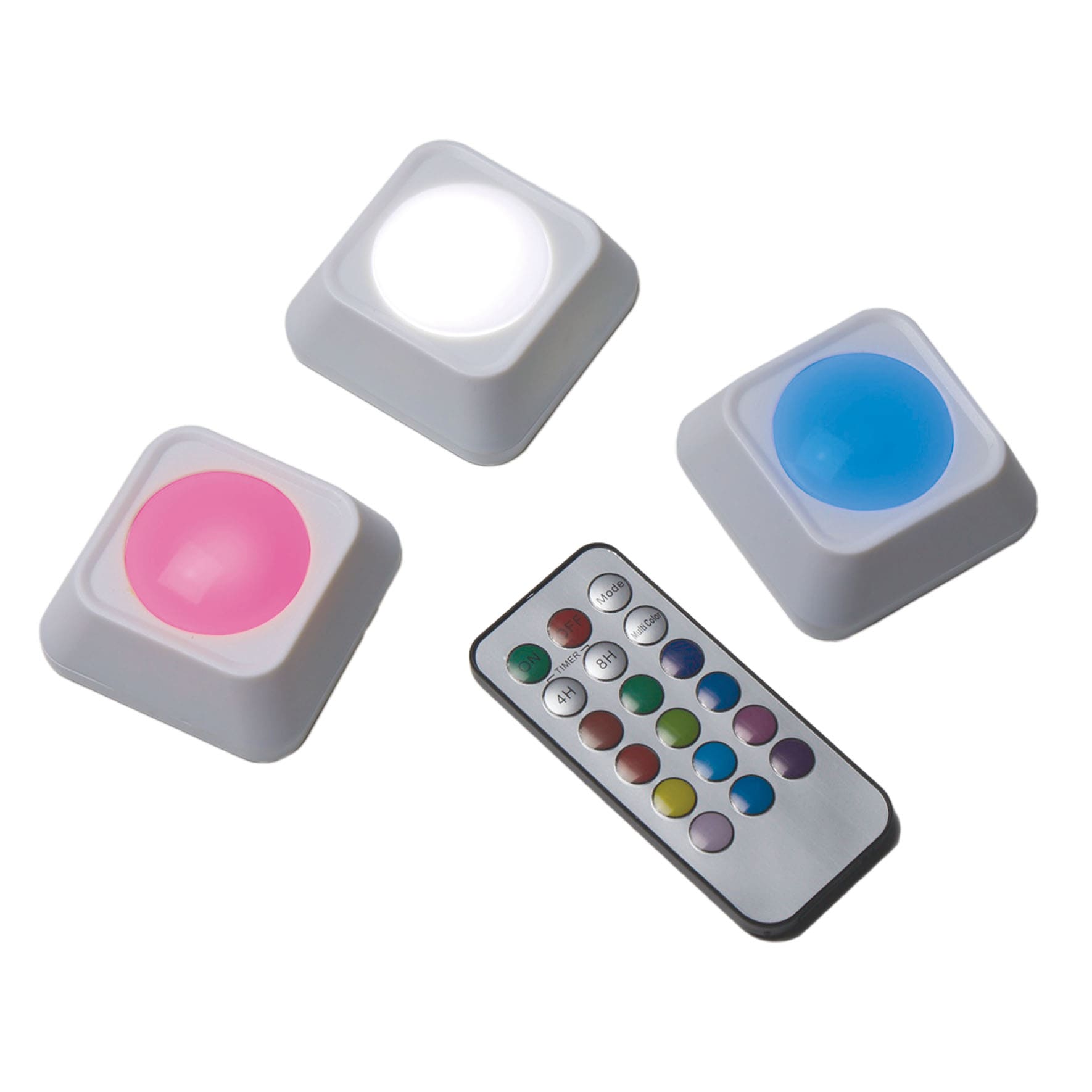 3-Pack Square Lights with Remote Control