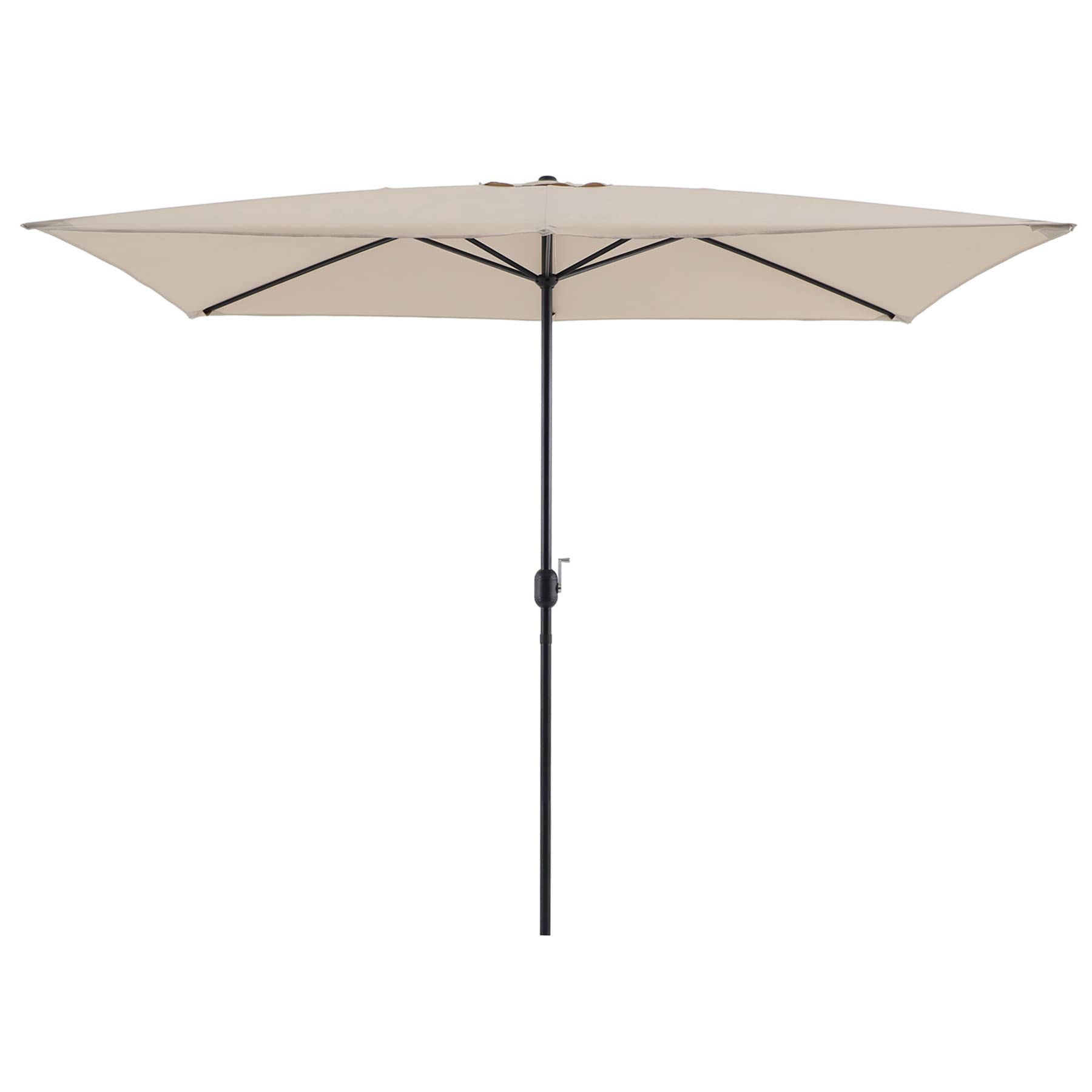 Tan Rectangle Crank Patio Umbrella, 6.5x10ft