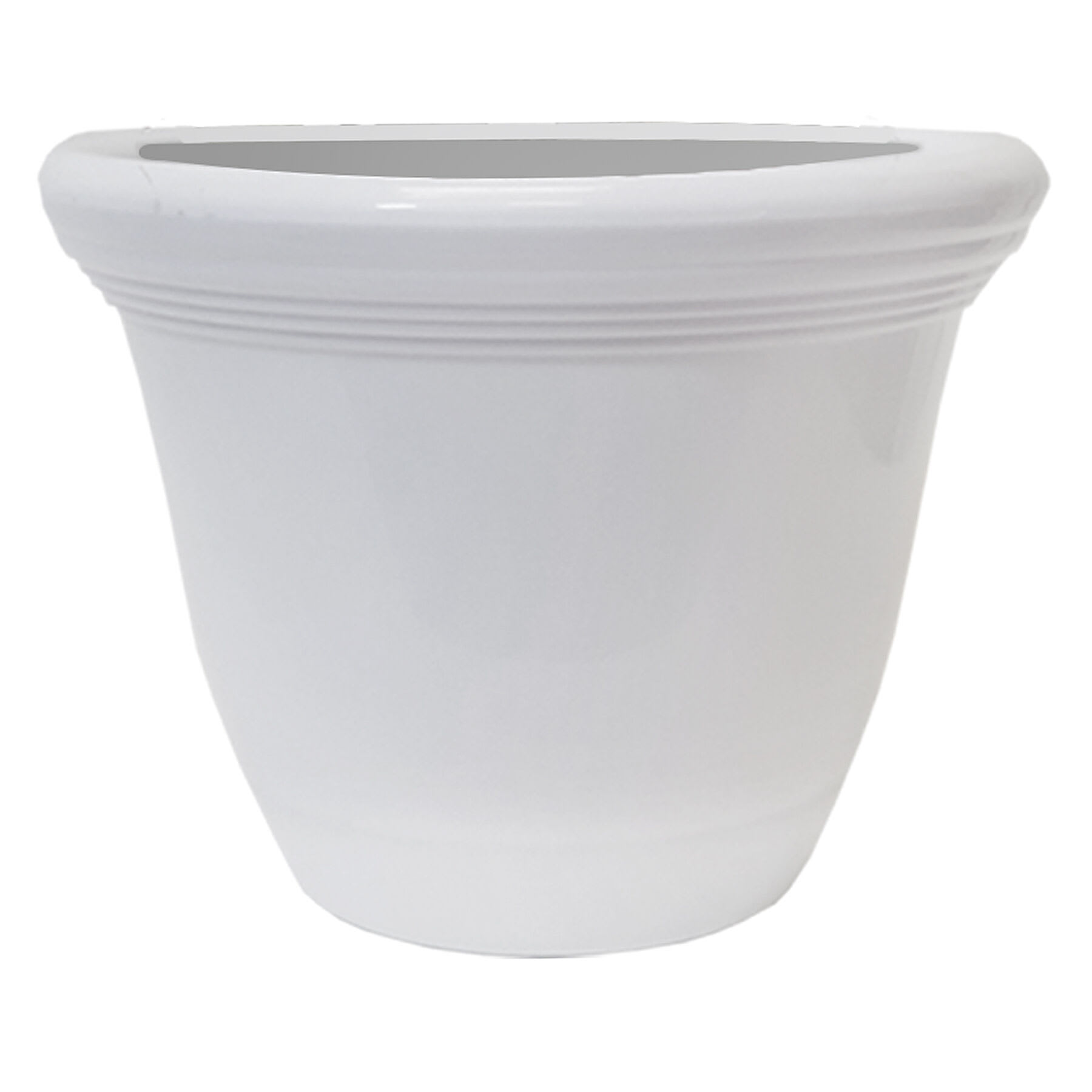 Capri High Gloss White Outdoor Planter, Medium