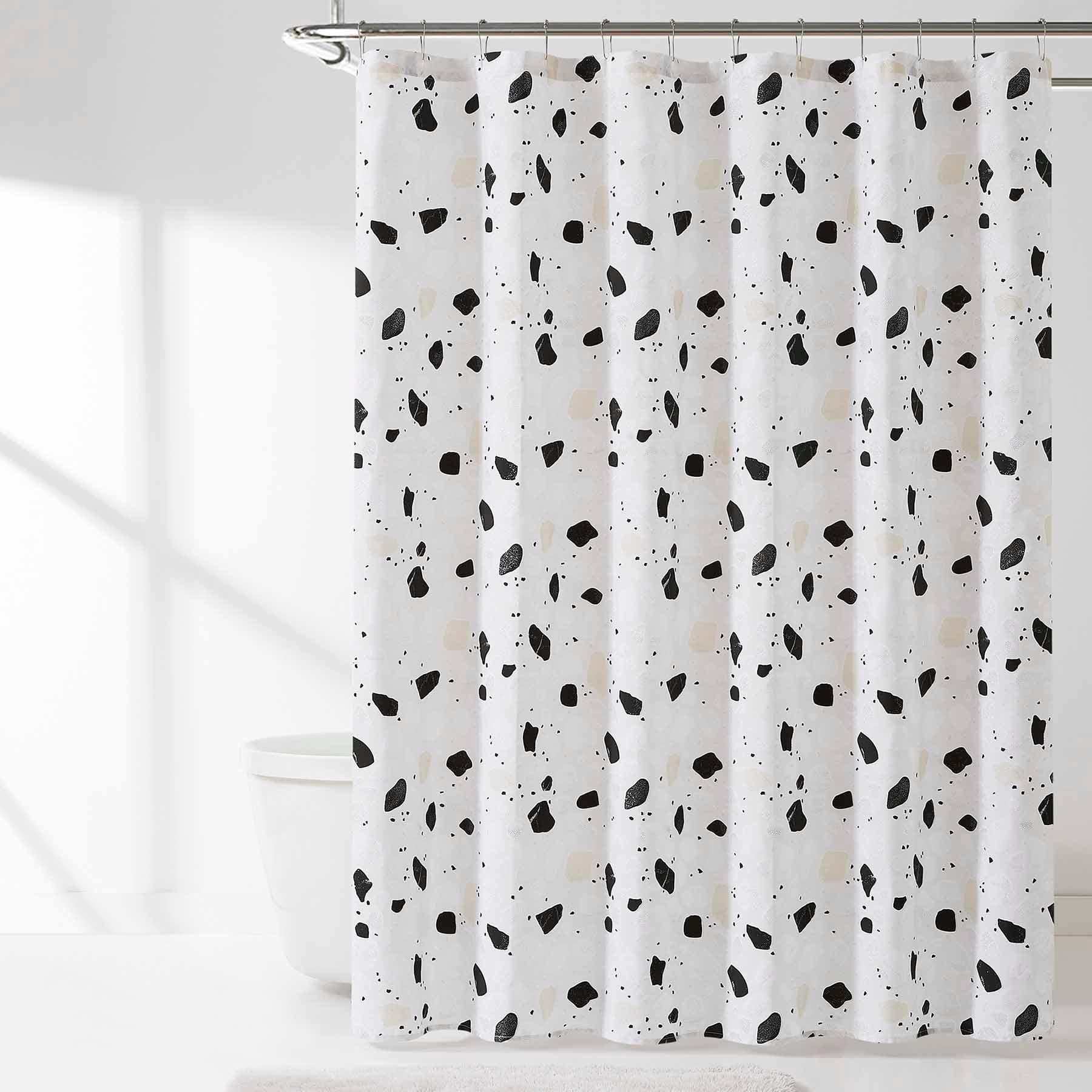 Crosby St. Terrazzo Stone with Glitter Print Shower Curtain, 72"