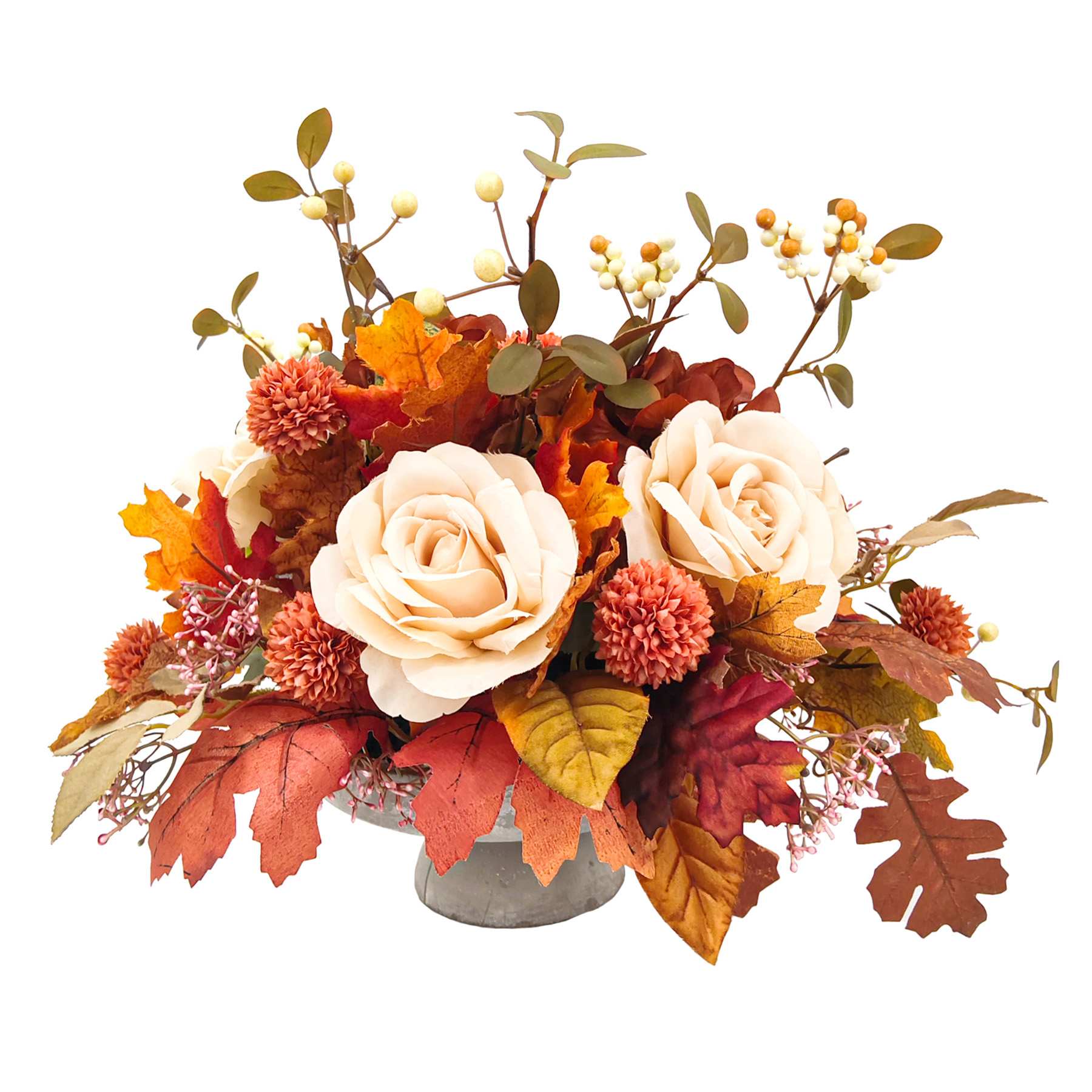 Fall Floral Arrangement with Ceramic Pot, 13"