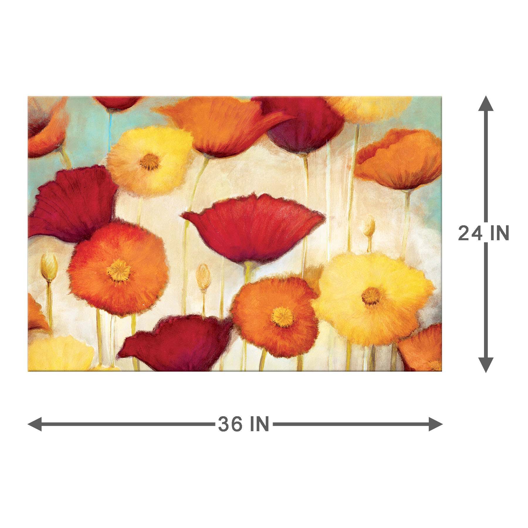 Red, Orange & Yellow Floral Canvas Wall Art, 36x24