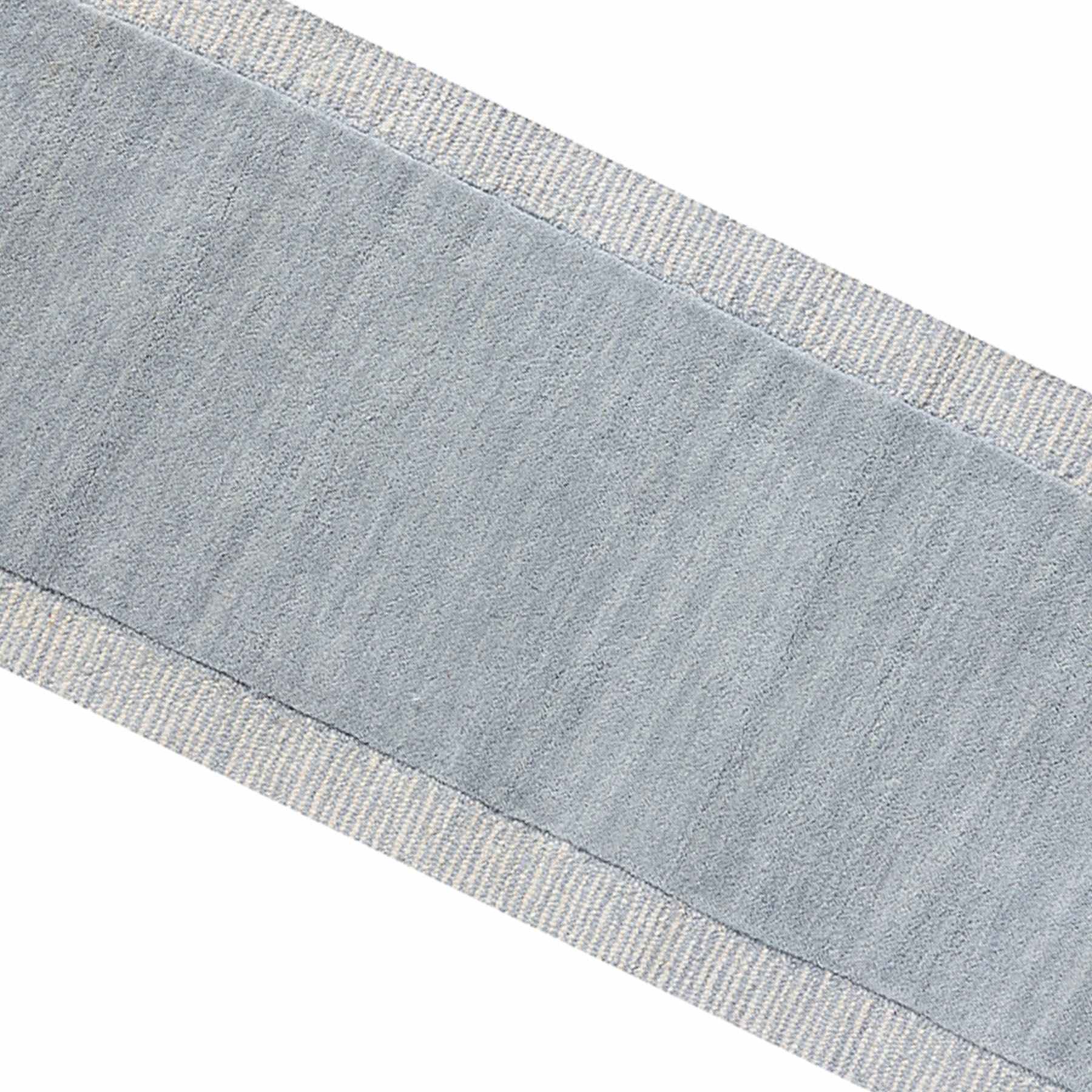 (A529) Linwood Blue Tufted Runner with Border, 2x7