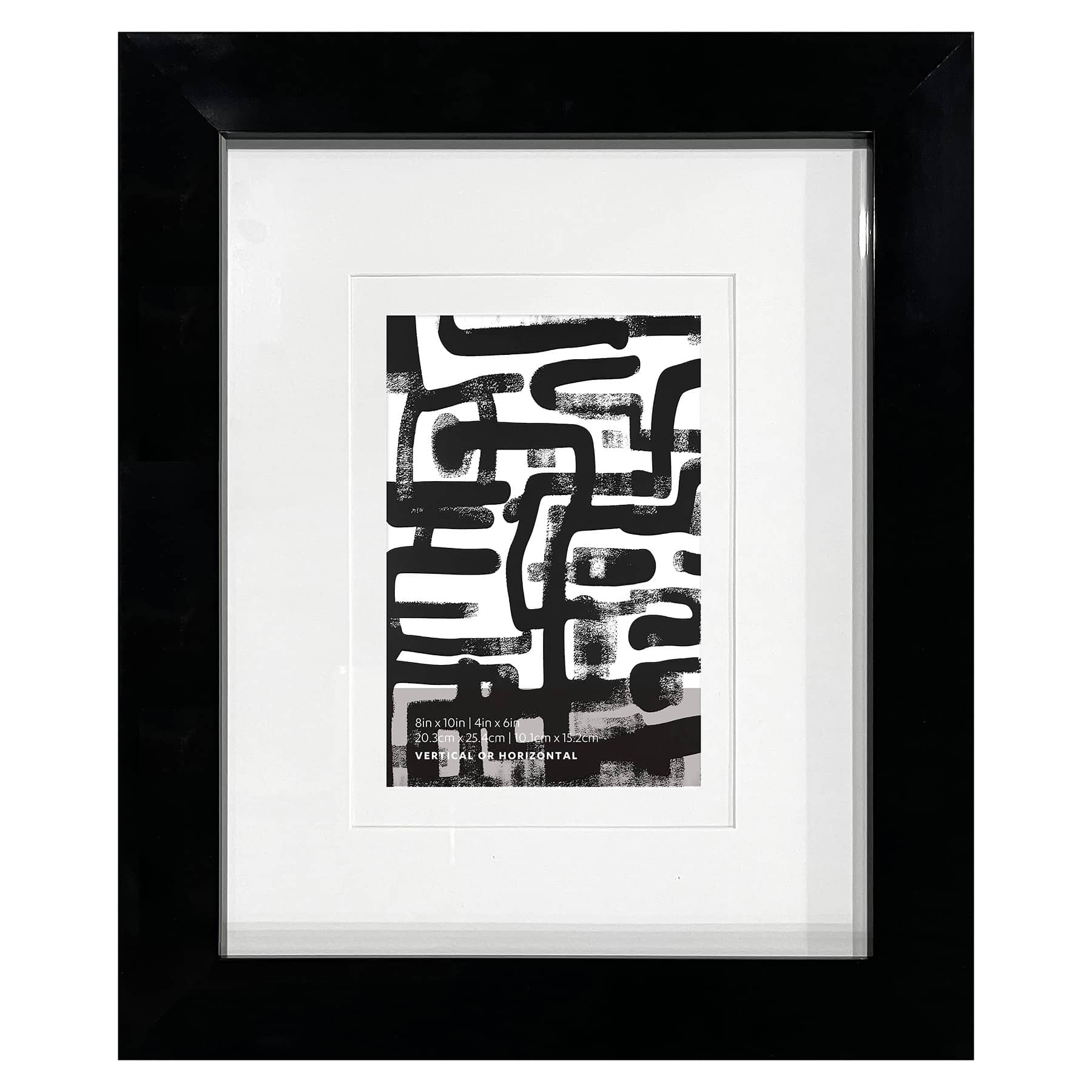 Black Double Mat Wide Wall Frame, 8x10