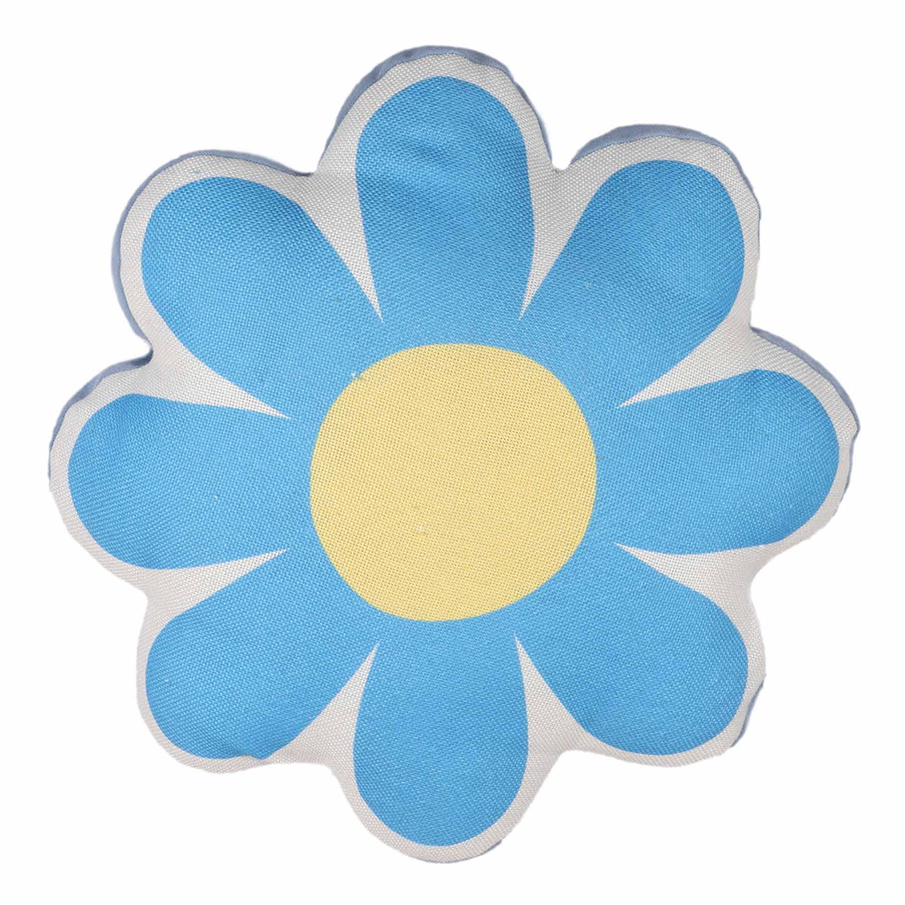 Sunny Club Blue Flower Shaped Outdoor Throw Pillow, 17"