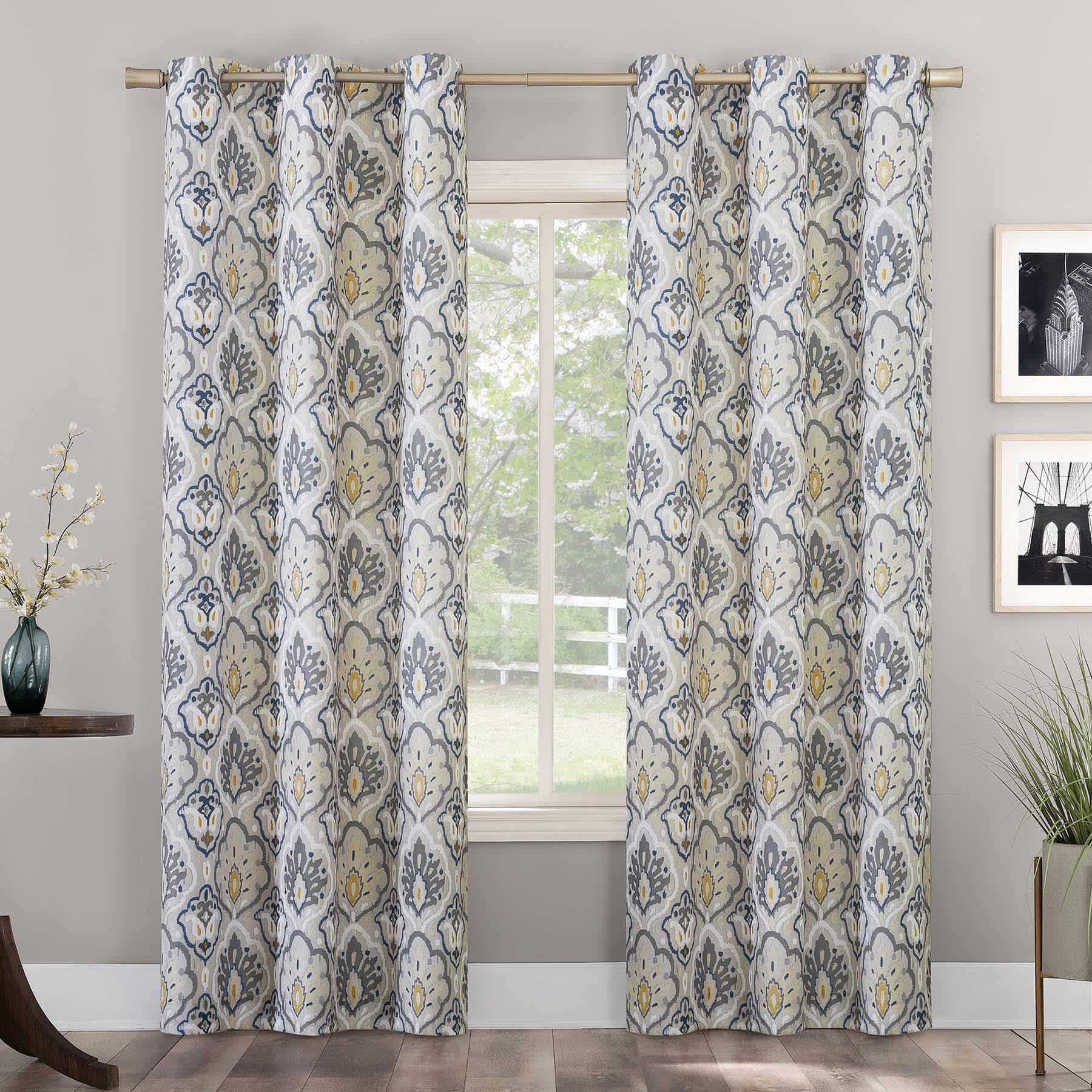 Ferrara Grey Grommet Light Filtering Curtain Panel, 84"