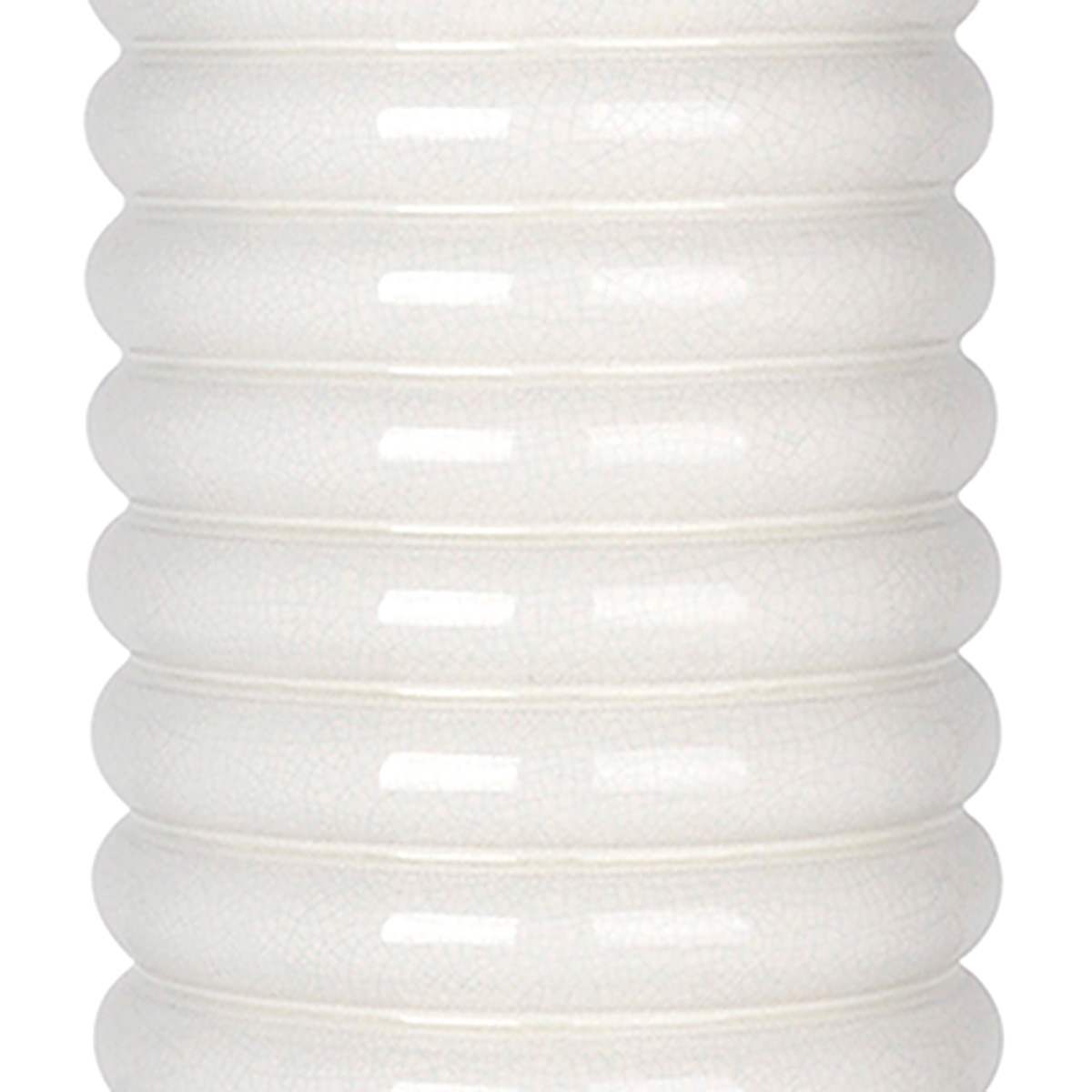 Off White Ceramic Stacked Column Medium Table Lamp Base, 21.5"