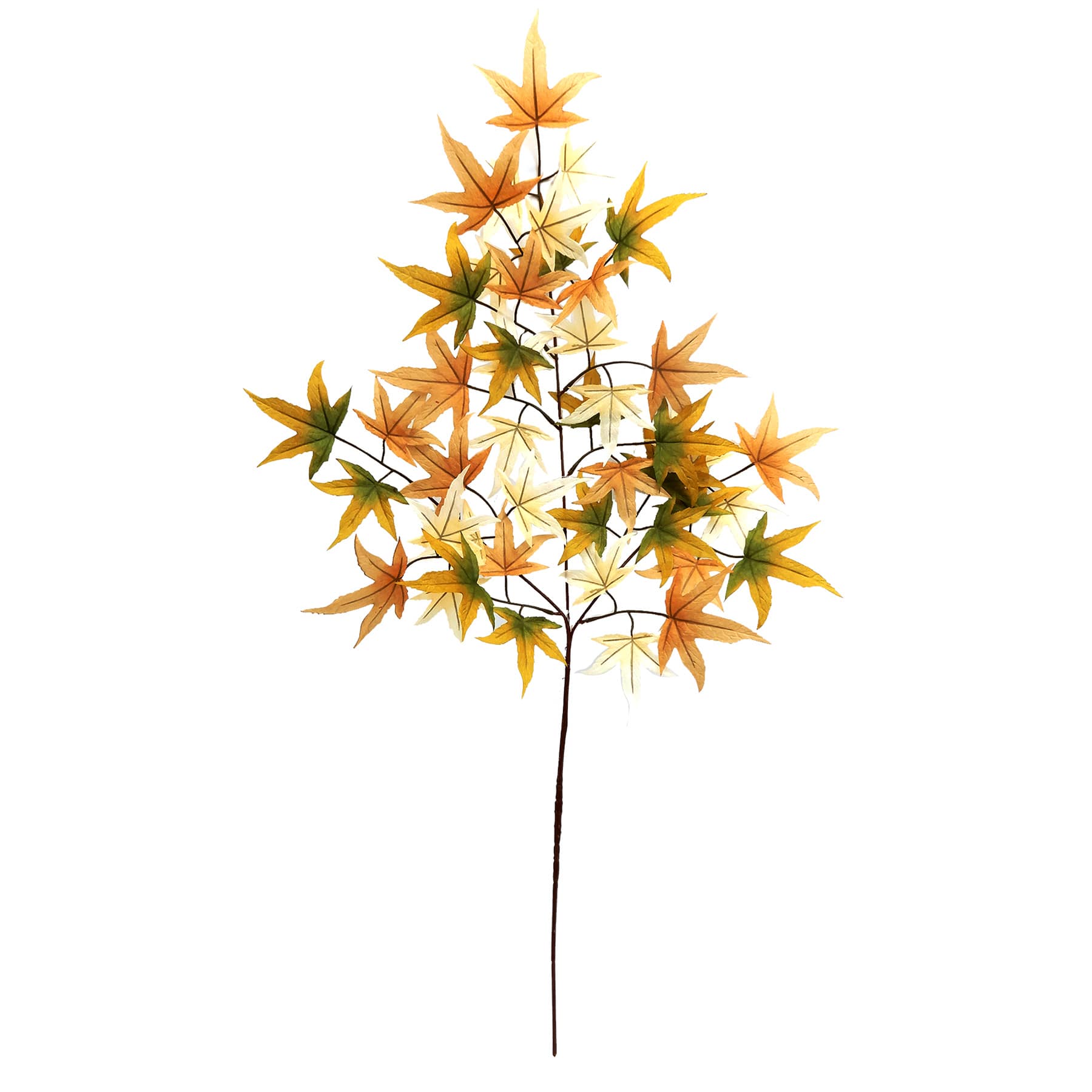 Honeybloom Orange & Green Maple Leaf Spray, 34"