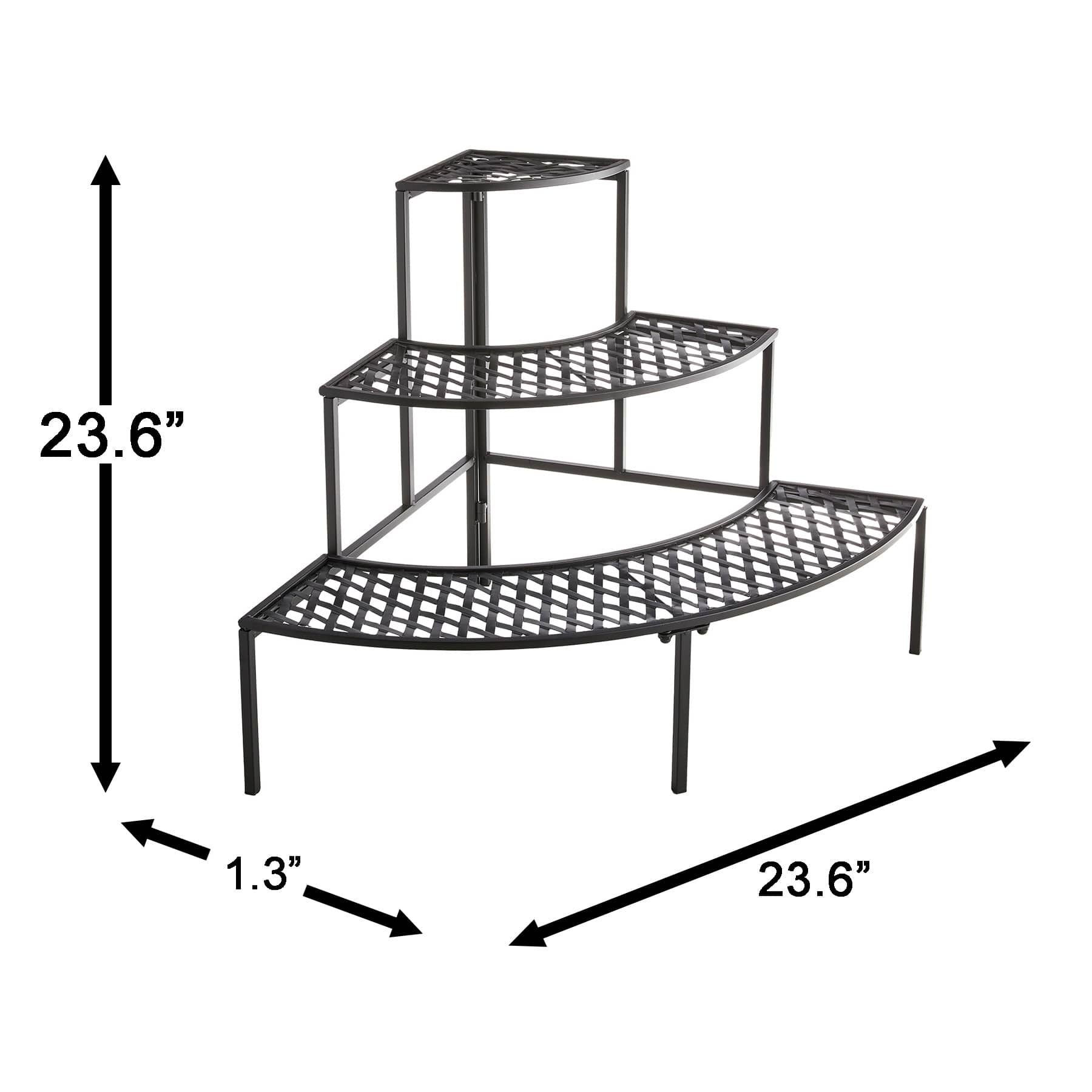 Black Tiered Metal Plant Stand, 24"