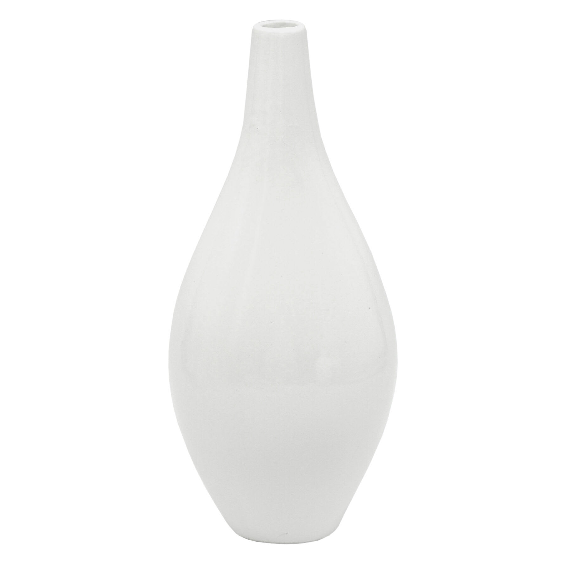 White Ceramic Vase, 11"