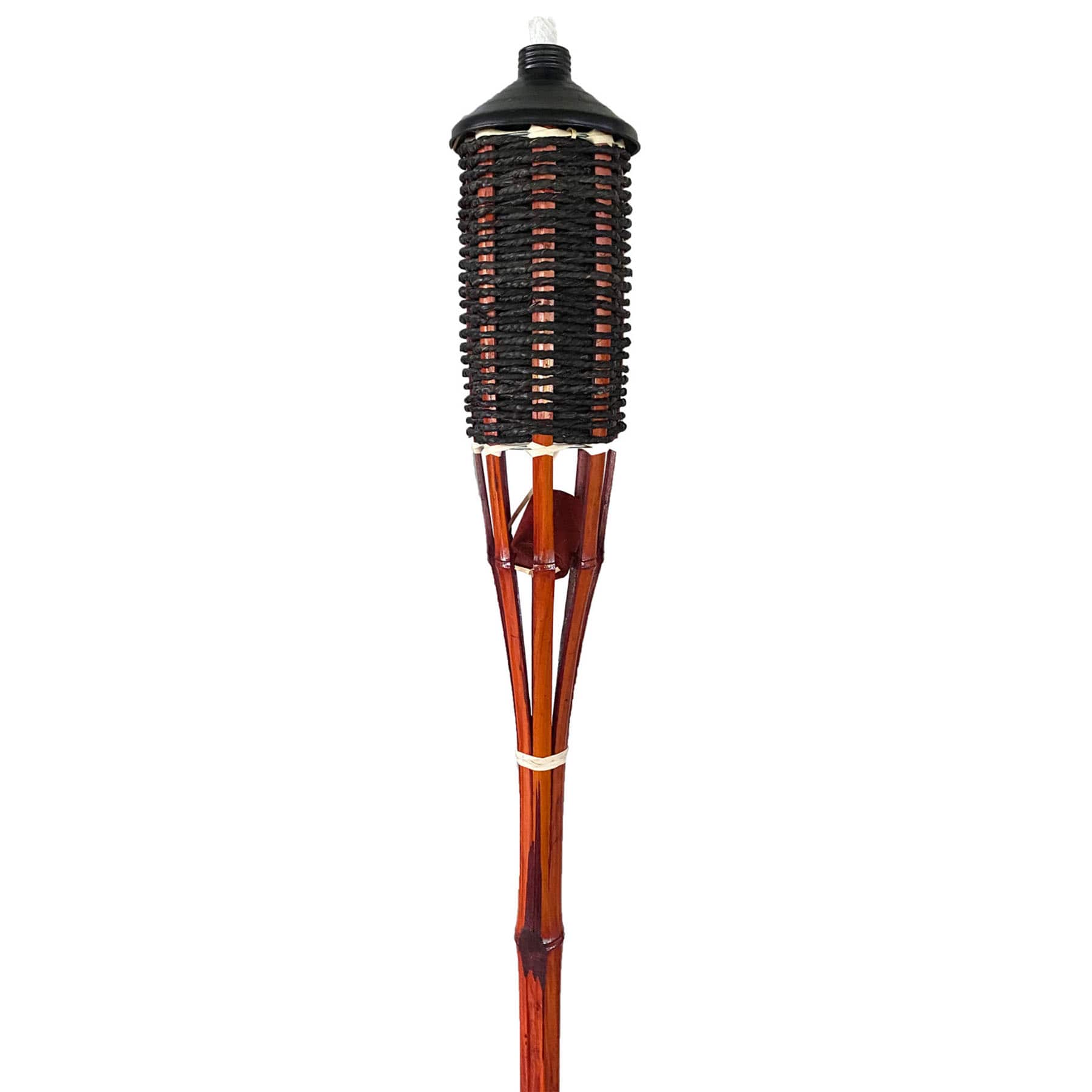 Woven Mahogany Rope Garden Torch, 60"