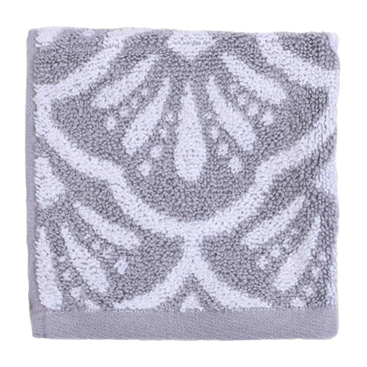Providence Luxury Jacquard Grey Washcloth, 13"