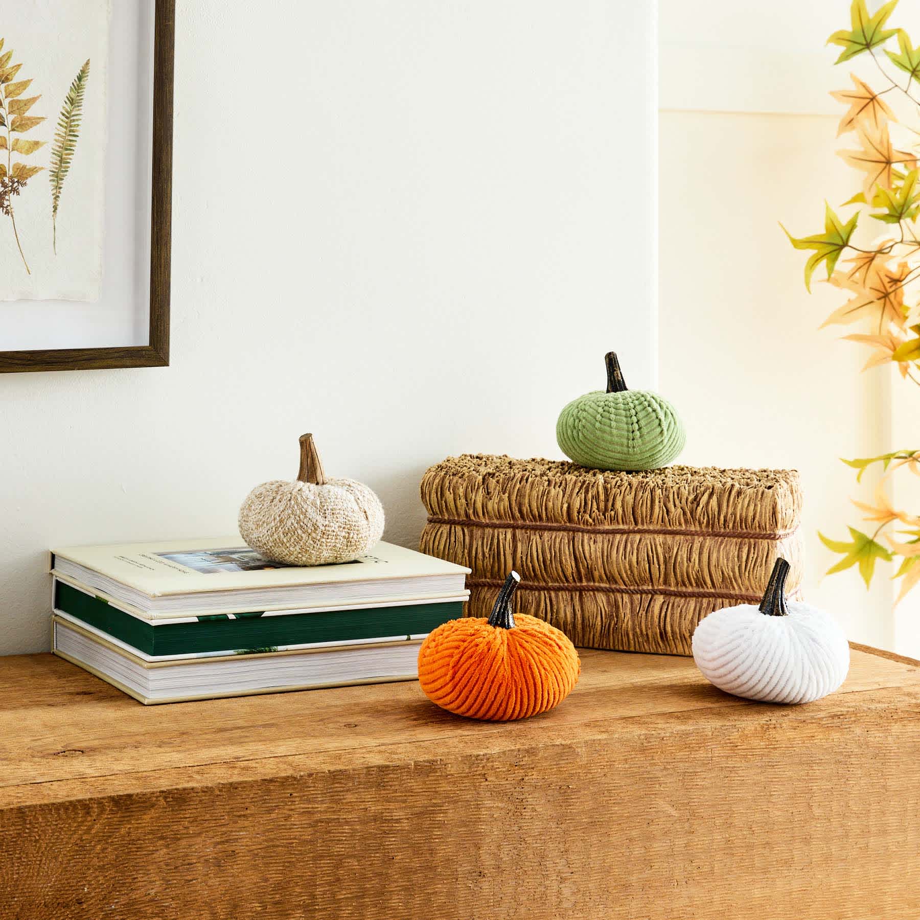 White Corduroy Pumpkin, 4"