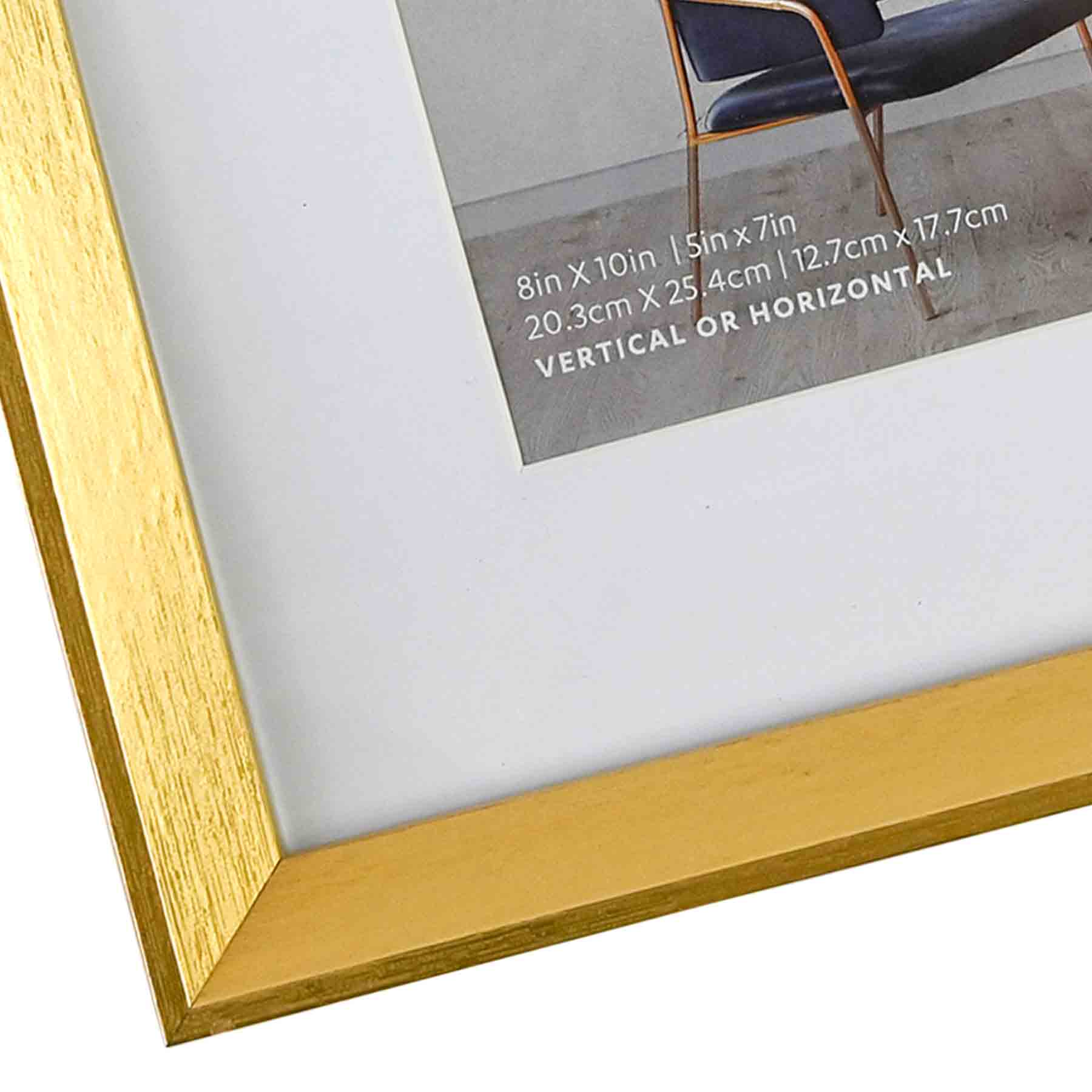 8x10 Matted to 5x7 Wall Frame, Gold