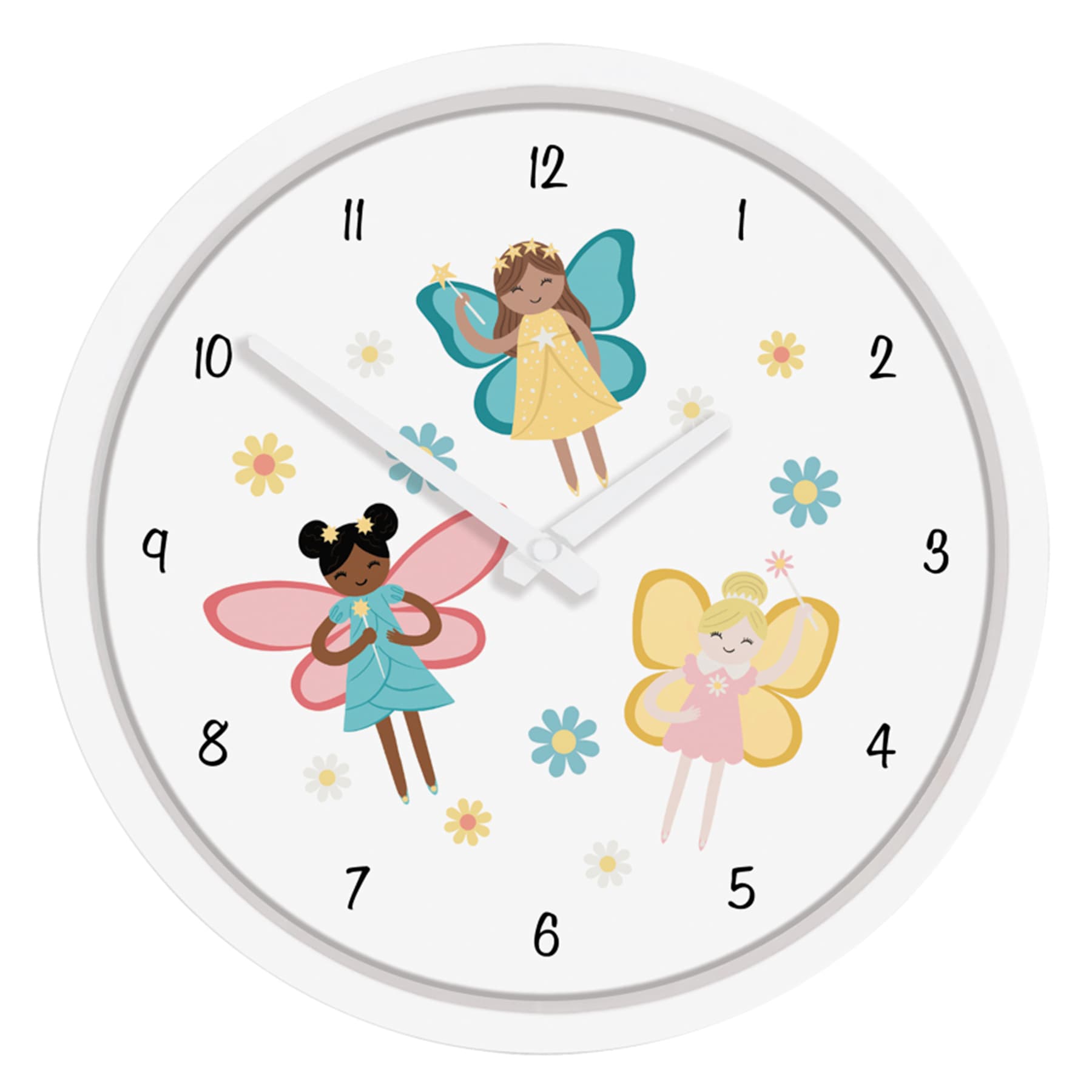Tiny Dreamers Daisy Fairy Garden Round Wall Clock, 12"