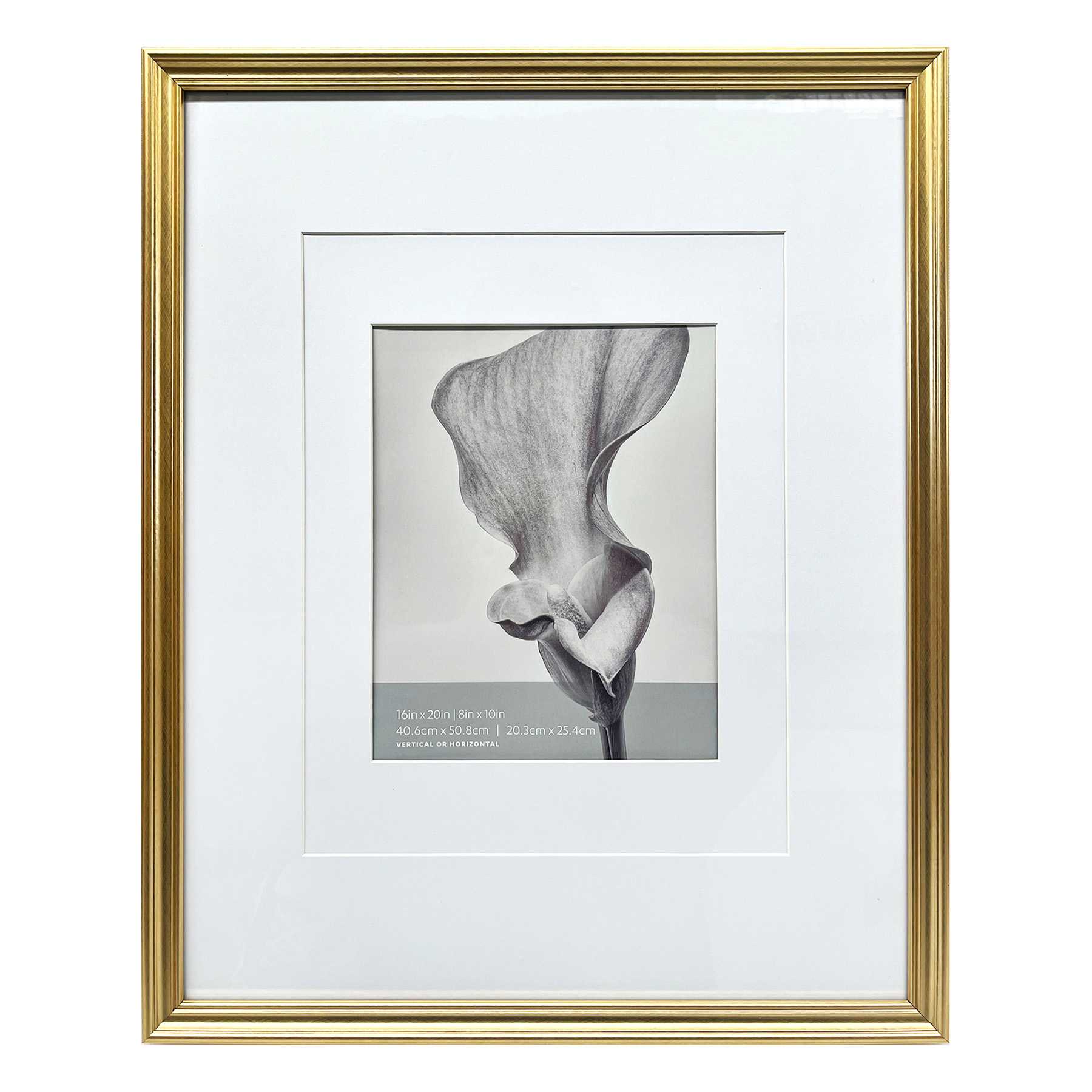 16x20 Gold Ornate Matted to 8x10 Wall Frame