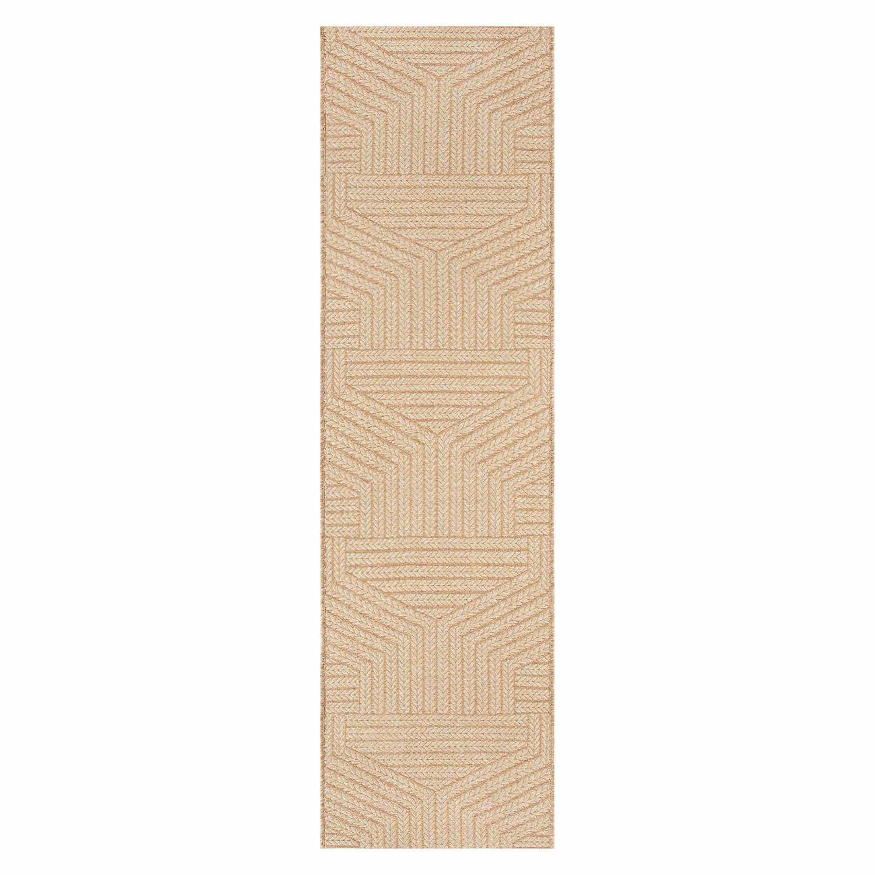 (E457) Ruby Natural Flatweave Outdoor Runner, 2x7