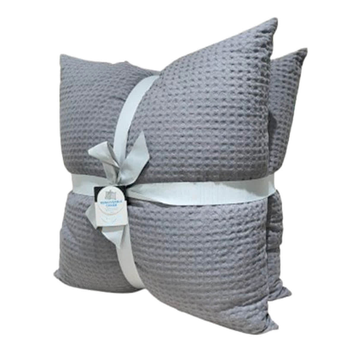 Crosby St. 2-Pack Grey Waffle Throw Pillows, 24"