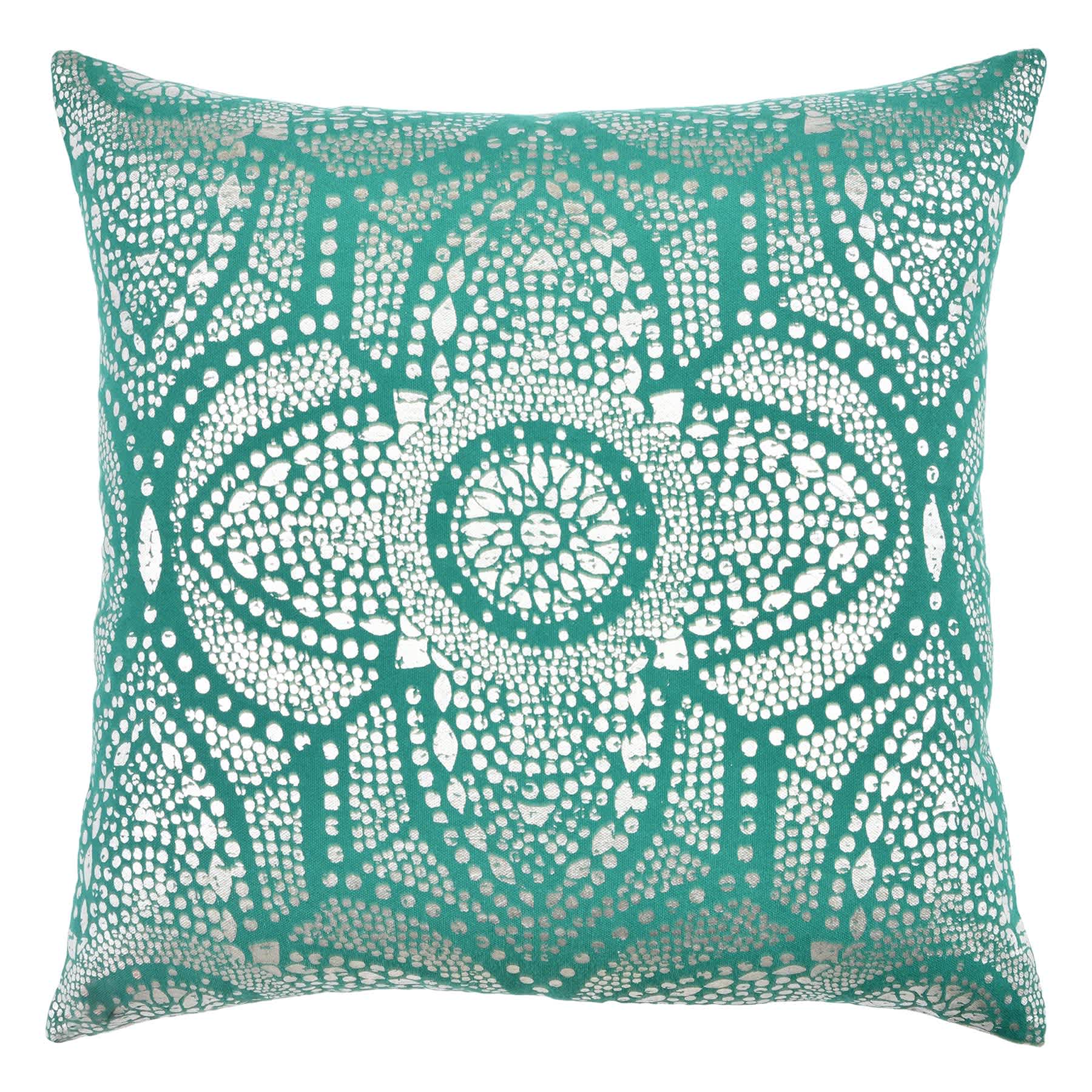 Found & Fable Green Foil Print Throw Pillow, 18"