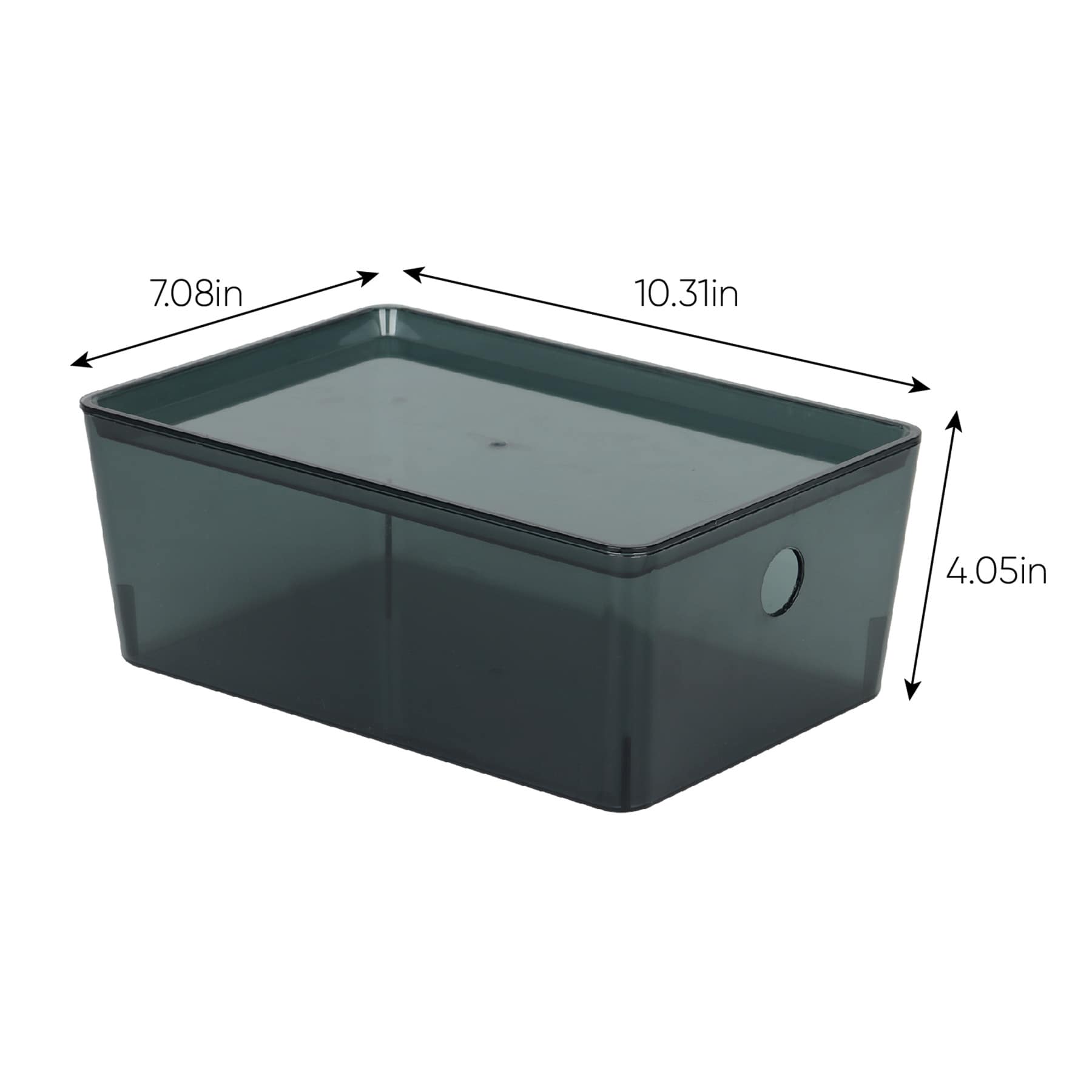 Clear & Black Storage Container, Medium