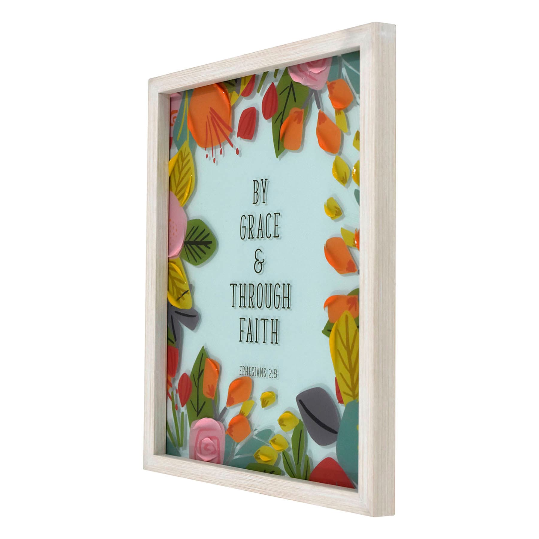 Glass Framed By Grace & Through Faith Framed Print Wall Art, 11x14
