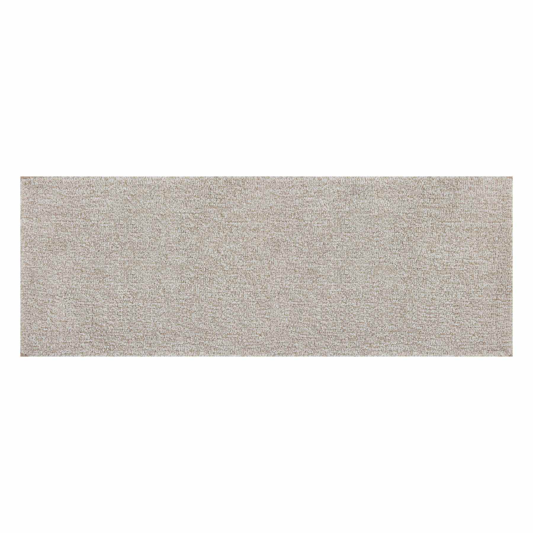 Striped Tan And White Bath Runner 22X60