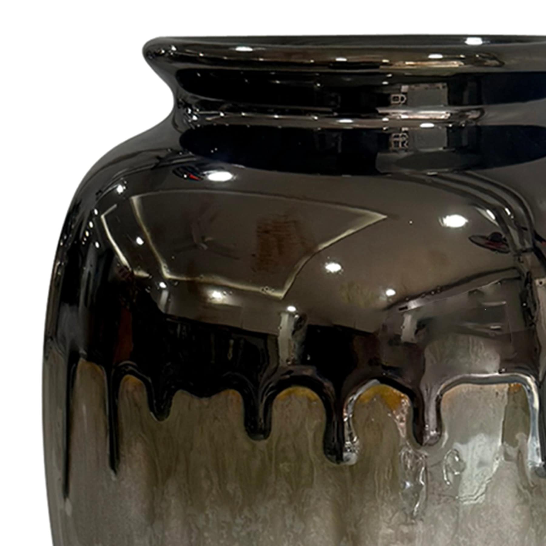 Black Pearl Ceramic Vase, 12"