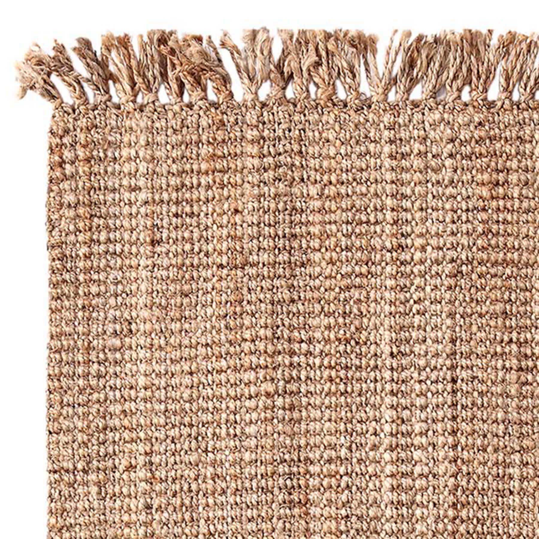 (B485) Honeybloom Jute Fringe Runner, 2x6