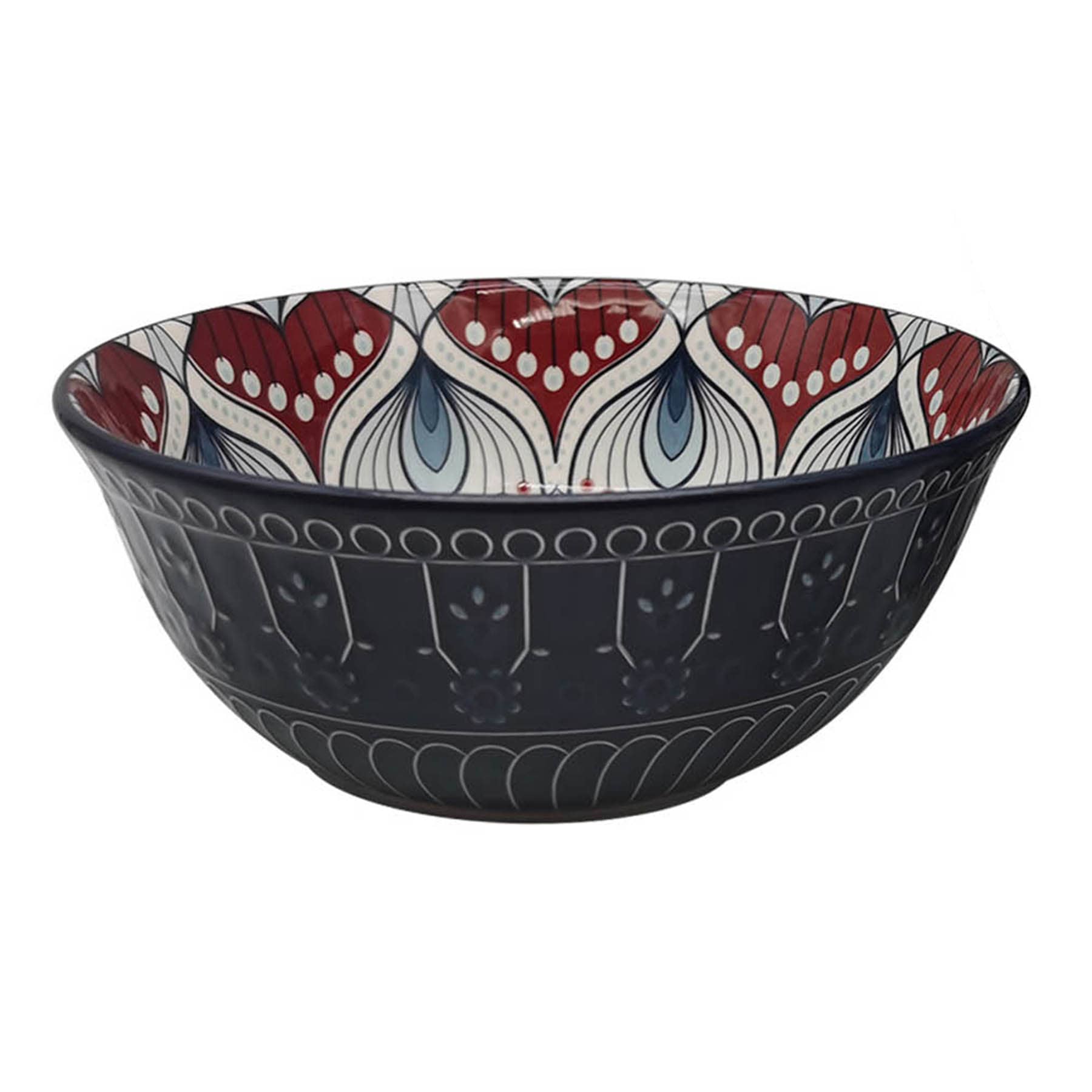 Found & Fable Blue Kaleidoscope Cereal Bowl, 8"