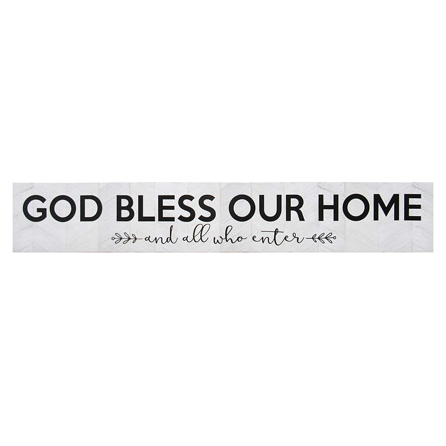 God Bless Our Home Canvas Wall Sign, 36x6