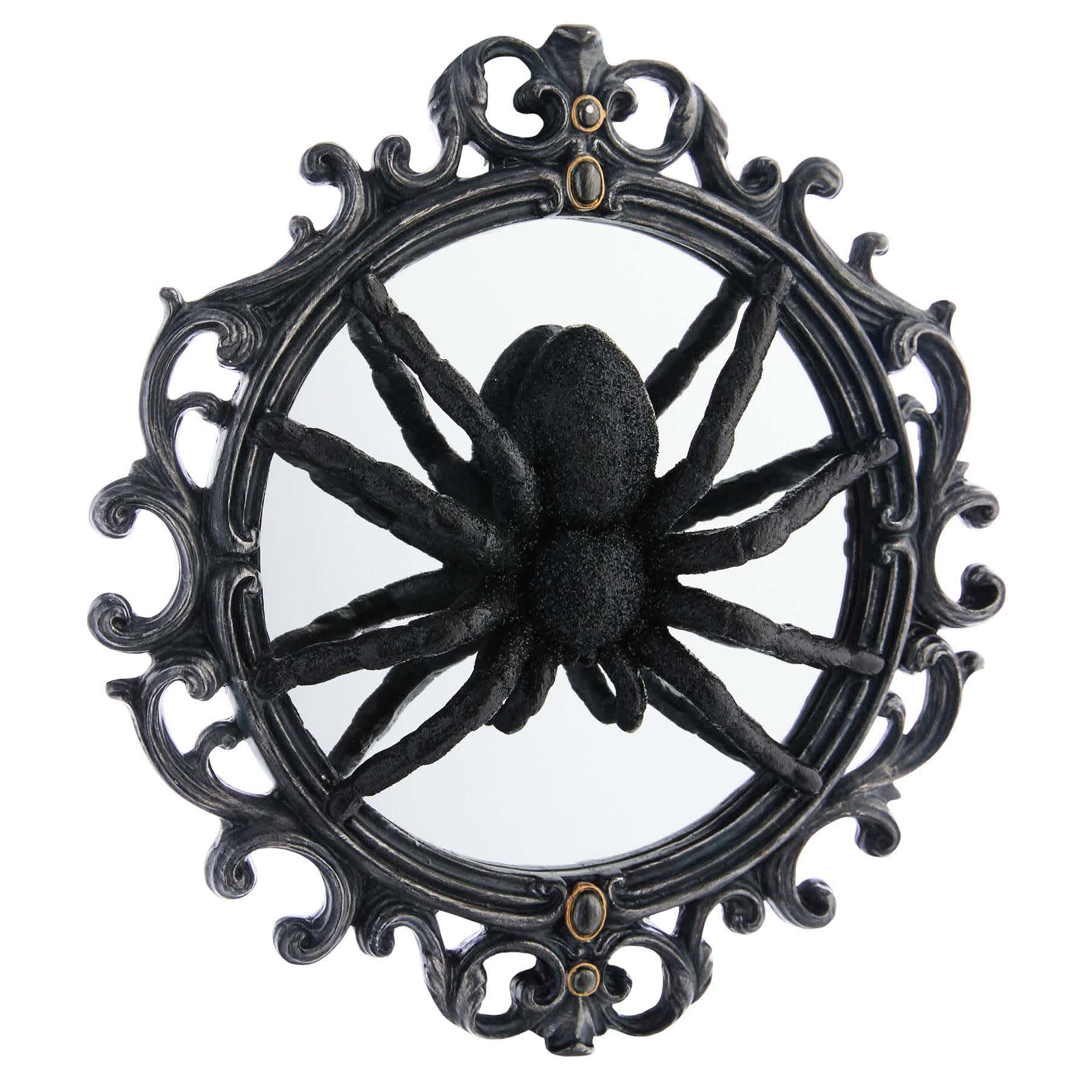 Spider Mirror Wall Plaque, 11.1"