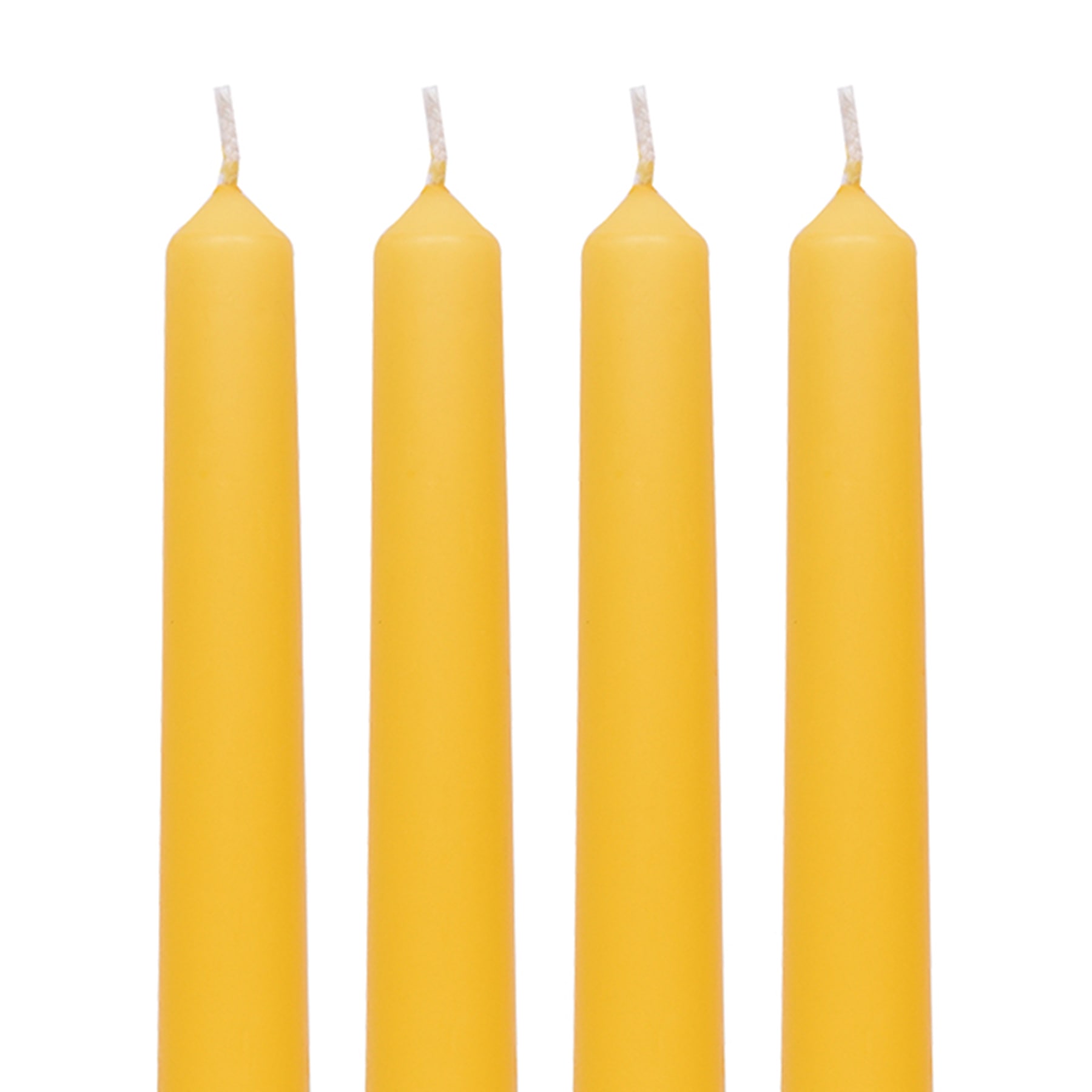 4-Pack Yellow Unscented Overdip Taper Candles, 10"