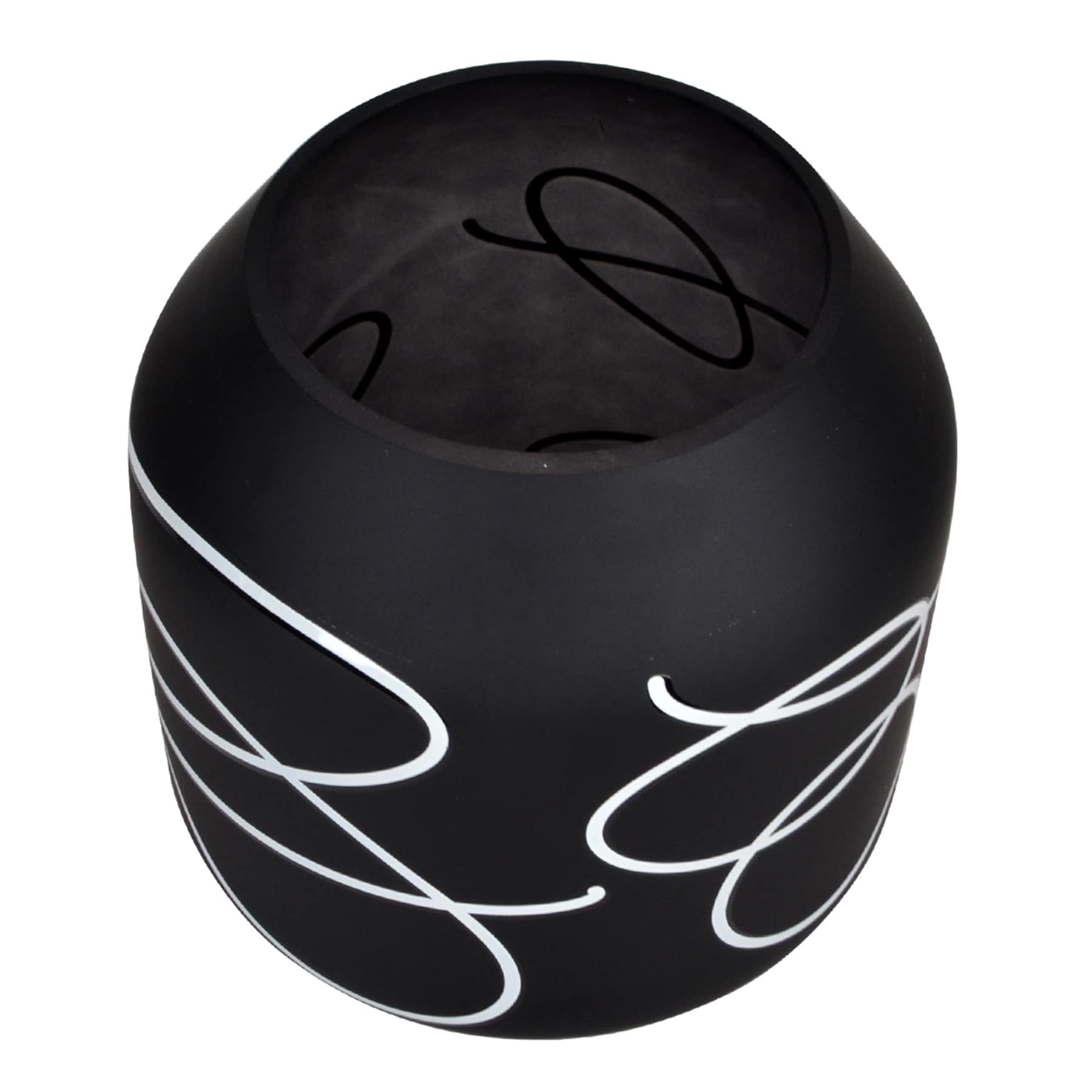 Crosby St. Black & White Abstract Glass Vase, 6"