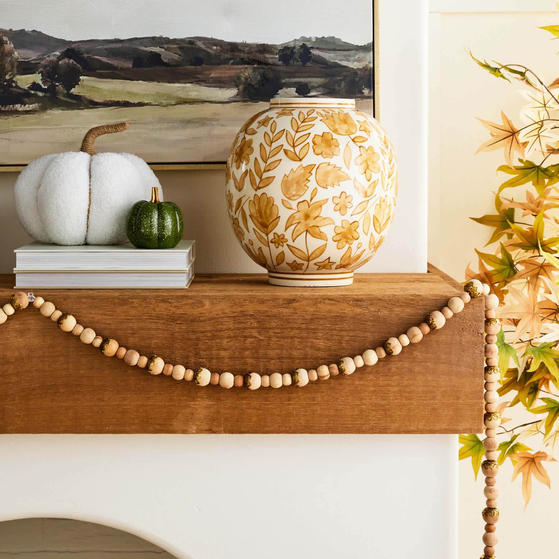 Wooden Acorn Garland, 72"
