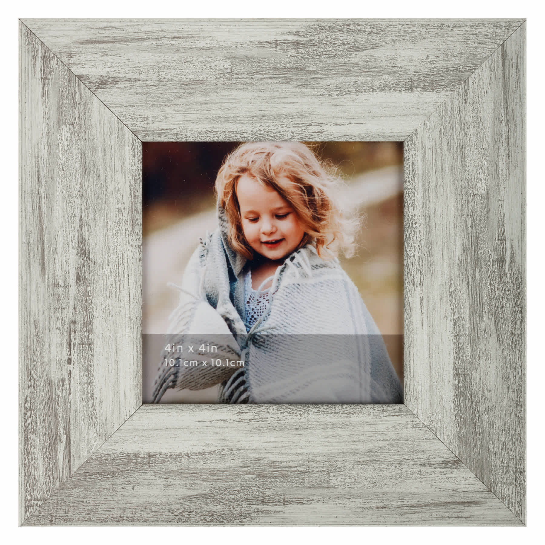 Distressed Grey Tabletop Picture Frame, 4"